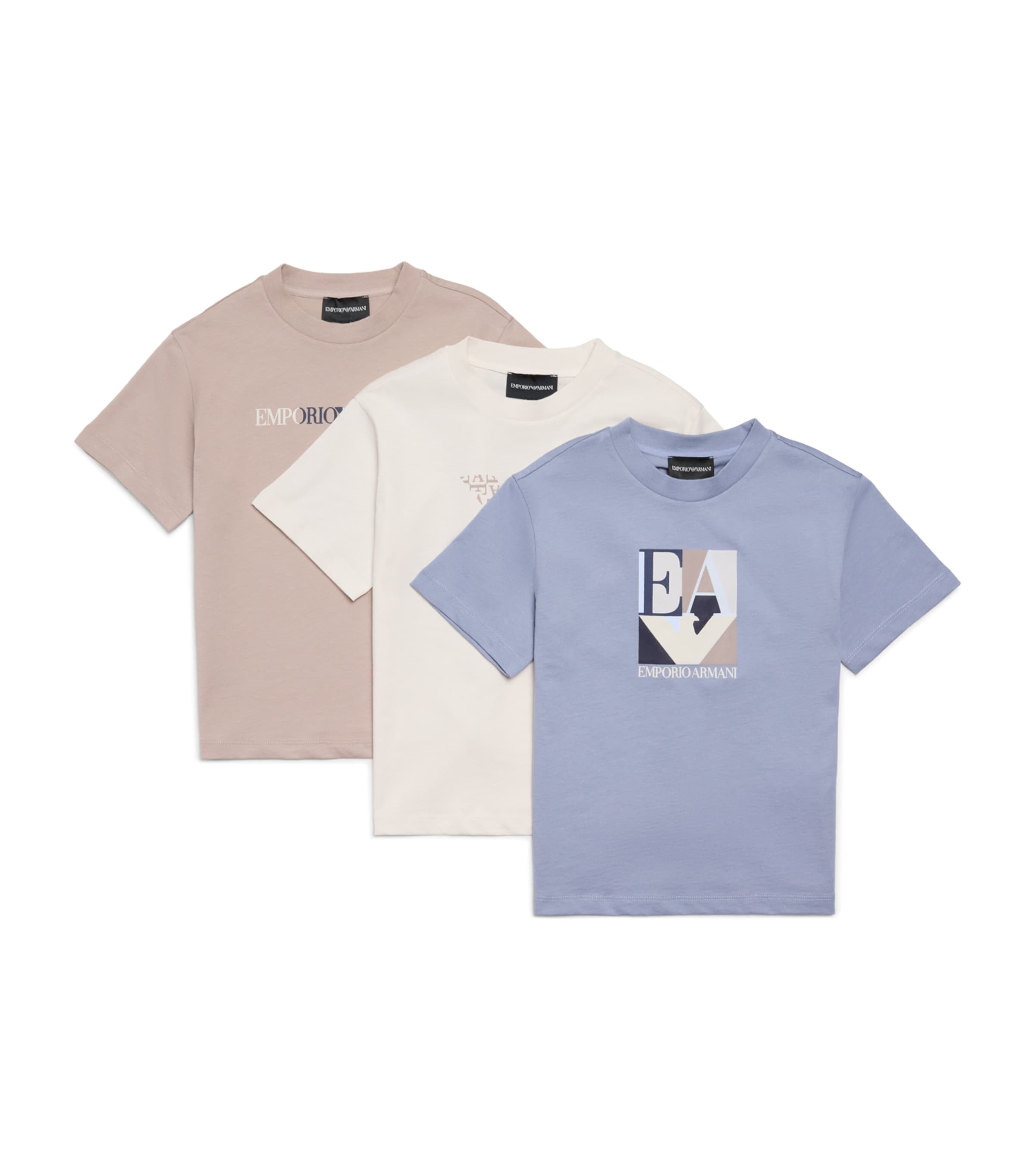 Emporio Armani Kids Pack of 3 Cotton Logo T-Shirts (4-16 Years) Image 1