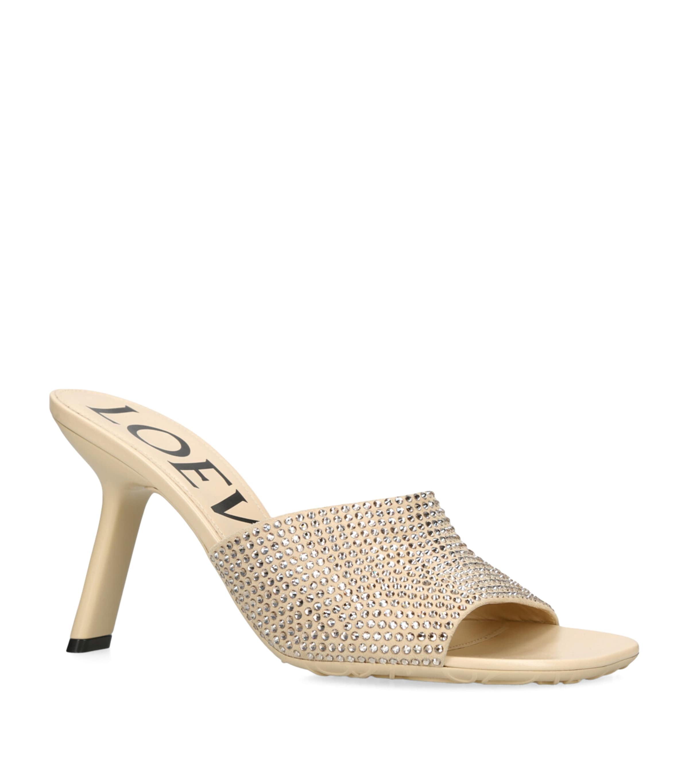 LOEWE Crystal-Embellished Mules 90 Blush Image 3