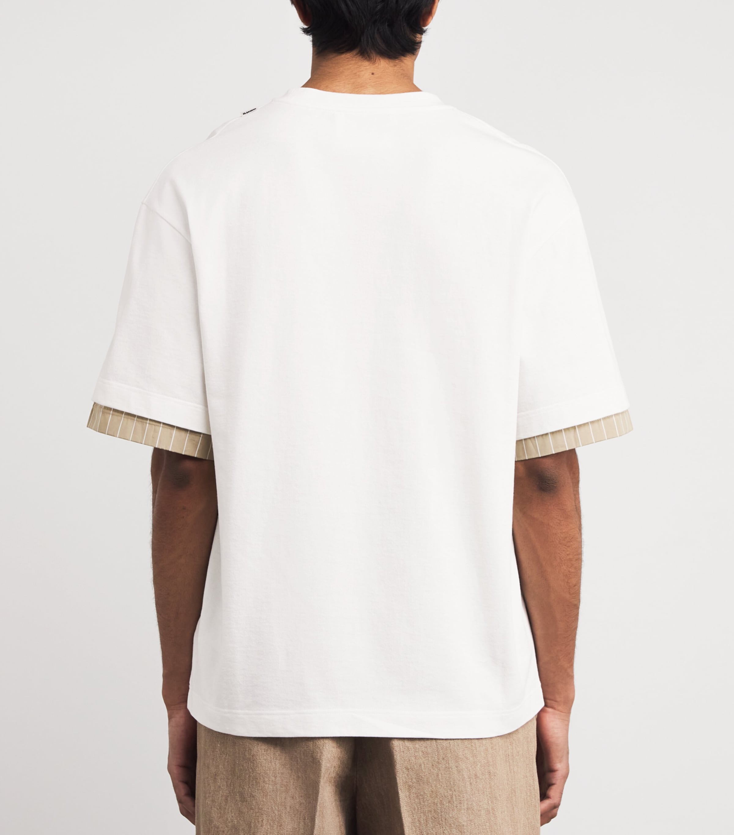 Cotton Double-Sleeve T-Shirt 100 OPTIC WHITE Image 4