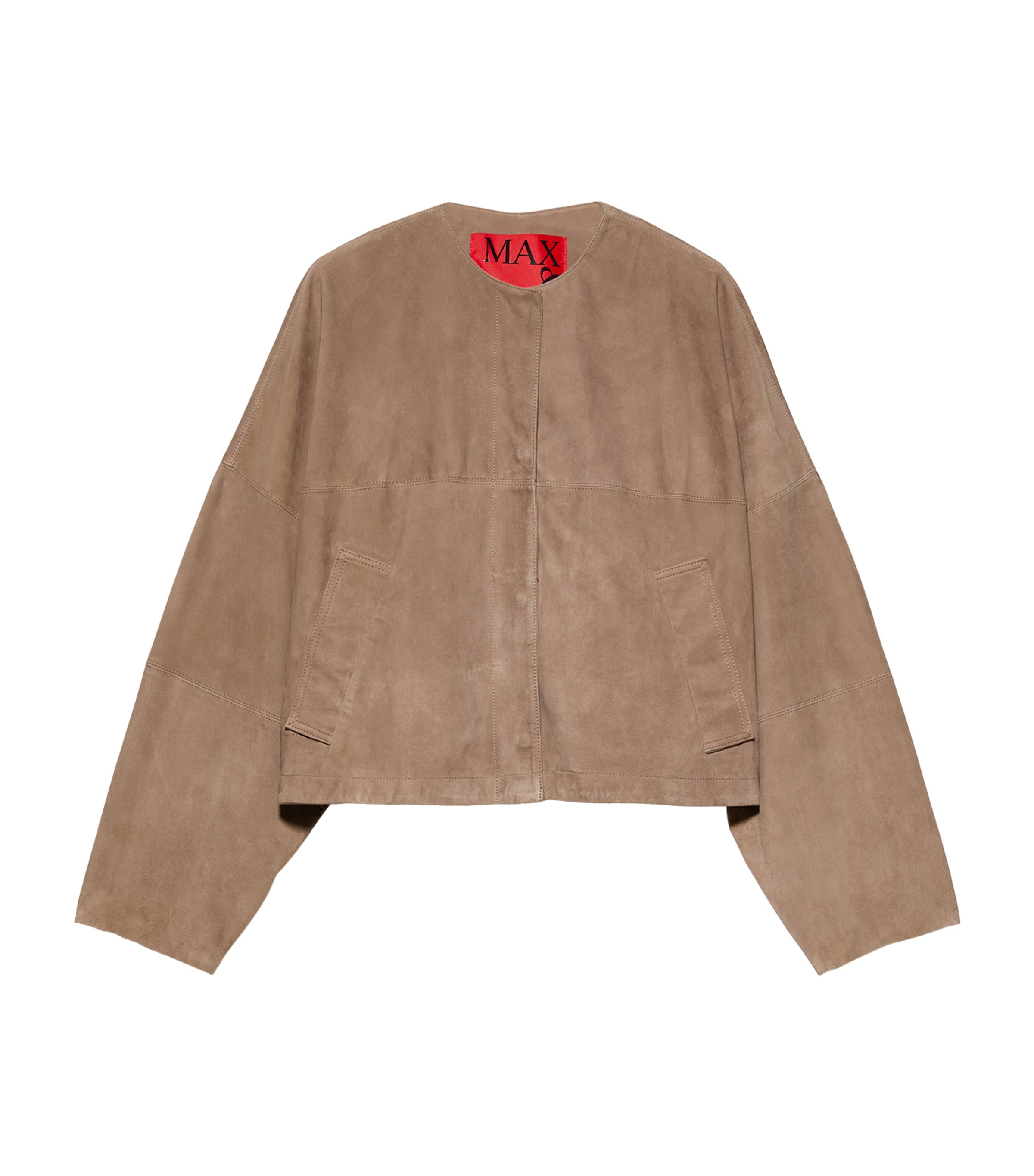 MAX&Co. Womens Suede Loose-Fit Jacket Turtledove Image 1