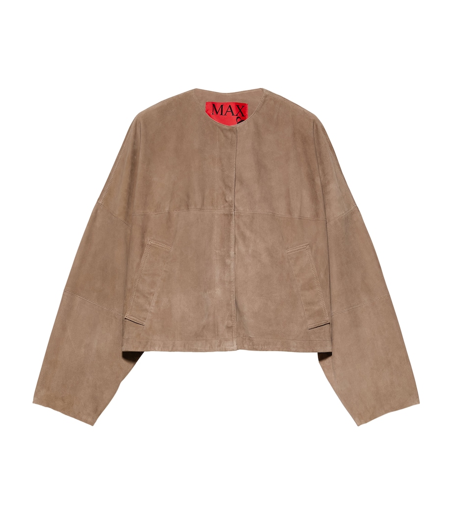 MAX&Co. Womens Suede Loose-Fit Jacket Turtledove Image 1