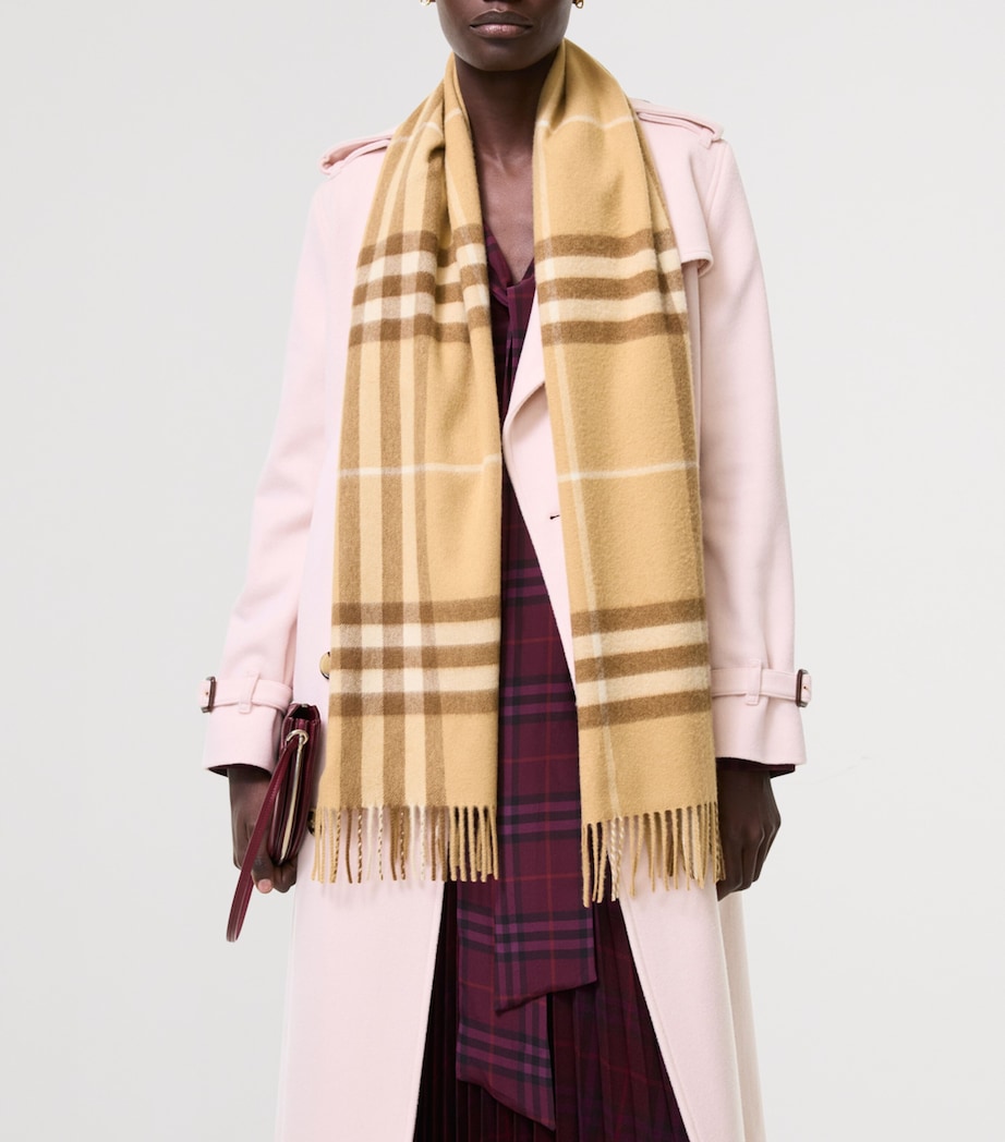 Burberry Cashmere Check Scarf Finch Beige Image 3