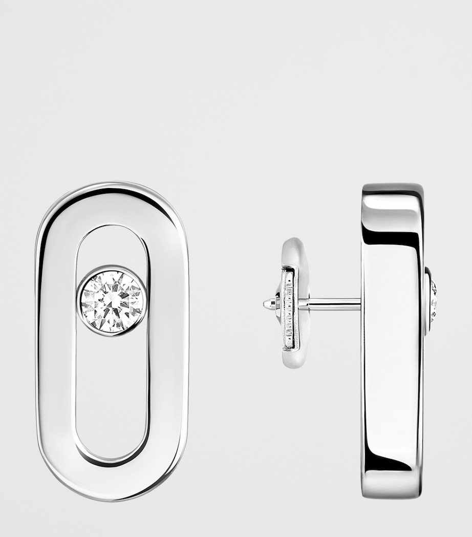 Messika Move Uno White Gold and Diamond Stud Earrings White Gold Image 3