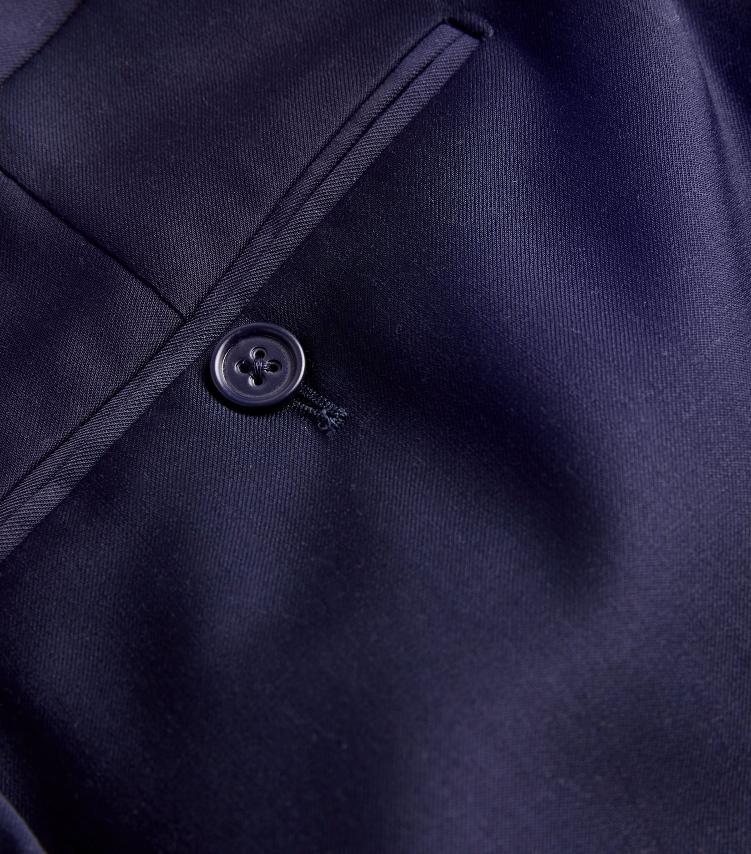 Ralph Lauren Purple Label Mens Wool Serge Straight Trousers Navy Image 2