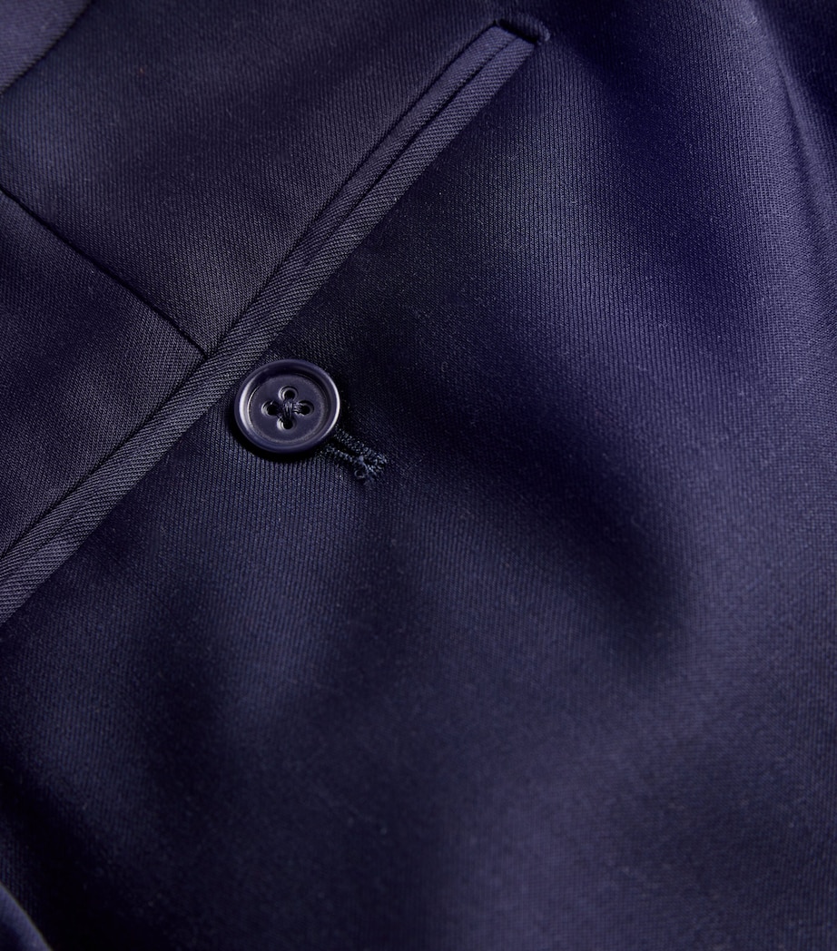 Ralph Lauren Purple Label Mens Wool Serge Straight Trousers Navy Image 2