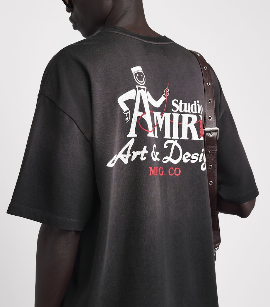 AMIRI Mens Cotton Studio T-Shirt Black Image 3