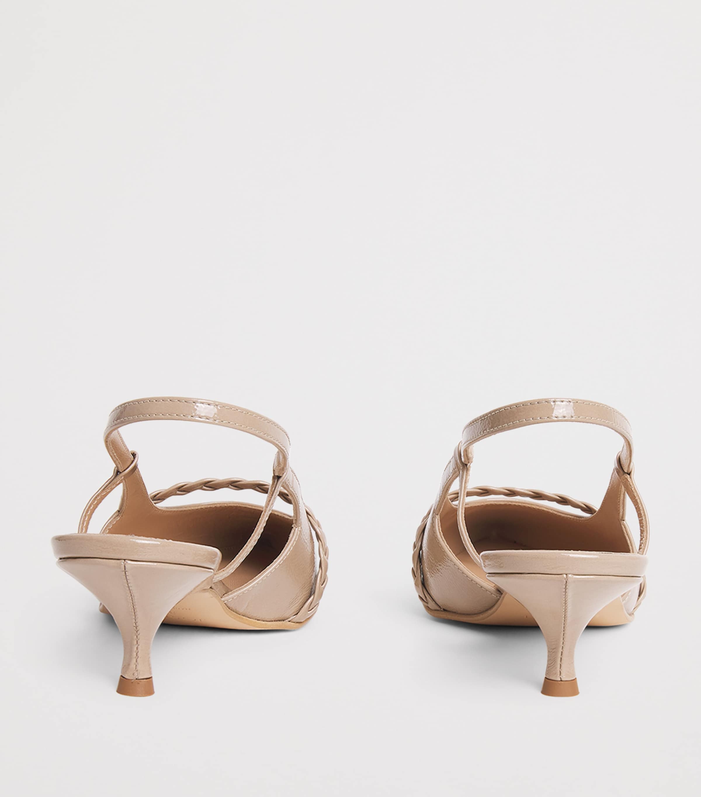 Joseph Patent Leather Anisa Slingback Pumps 30 Dark Powder Image 5