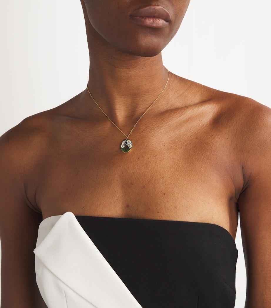 Yellow Gold and Diamond Rich Kitsch Peacock Necklace YELLOW GOLD Image 2