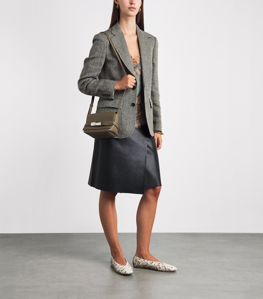 Longchamp Leather Le Smart Cross-Body Bag Olive Image 2