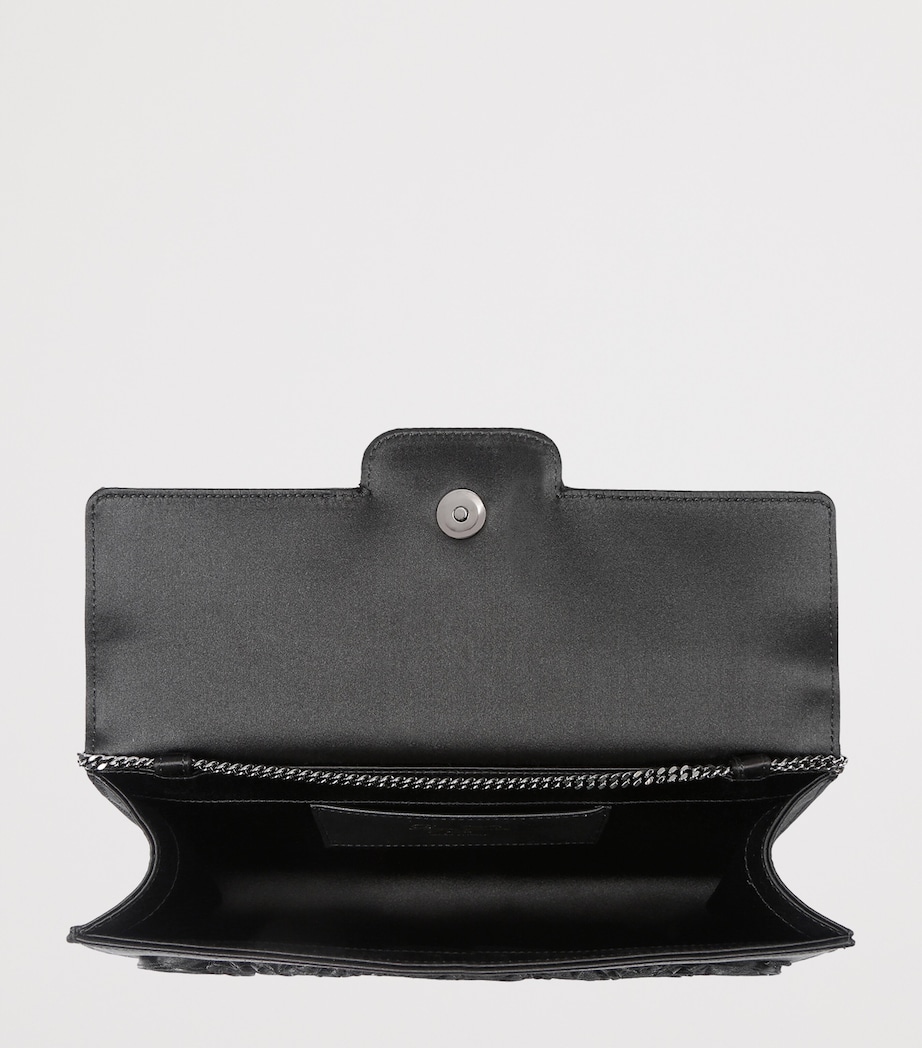 Satin Efflorescence Clutch Bag BLACK Image 2