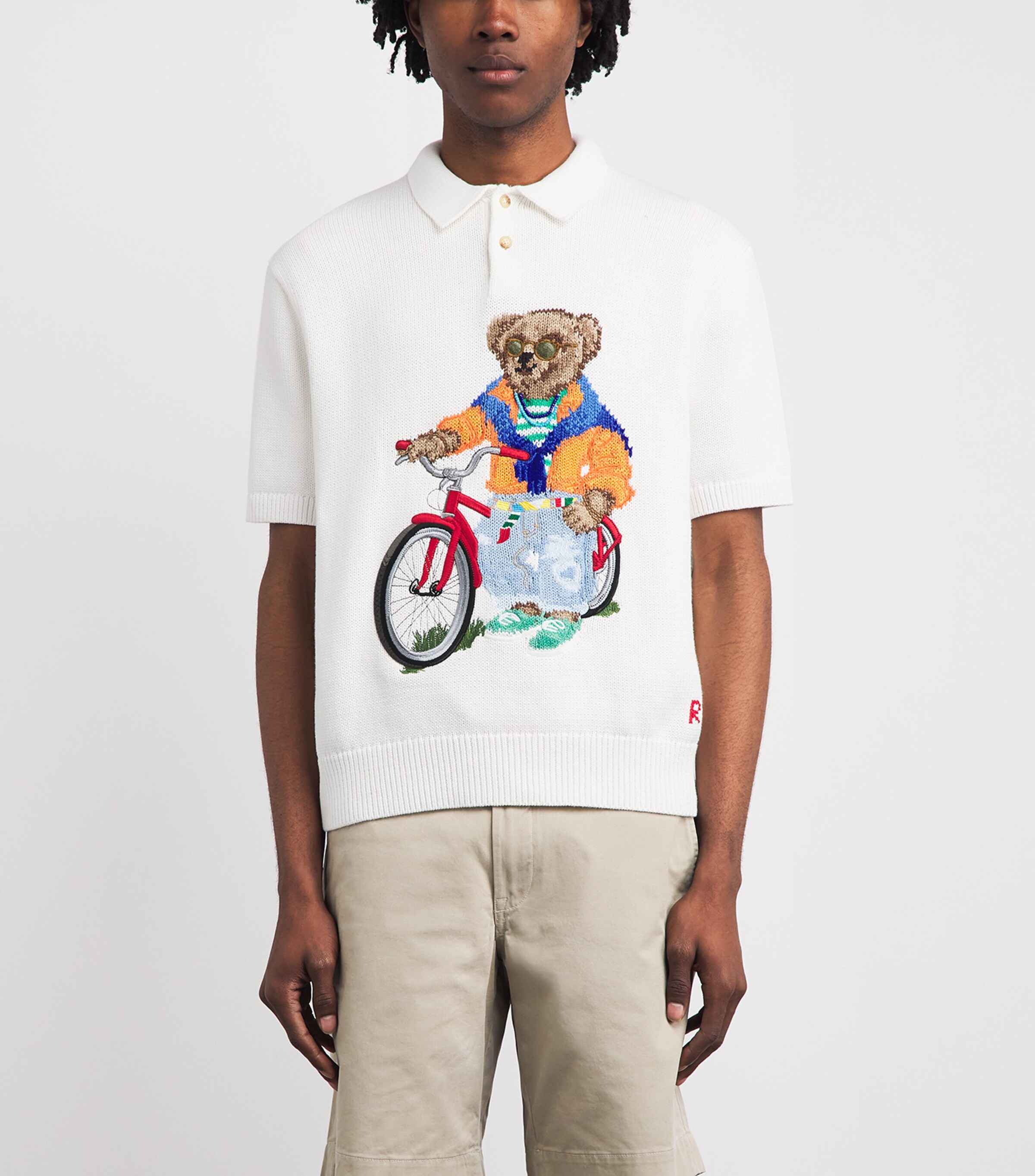 Polo Ralph Lauren Ivory Cotton Bear Polo Shirt | Harrods US