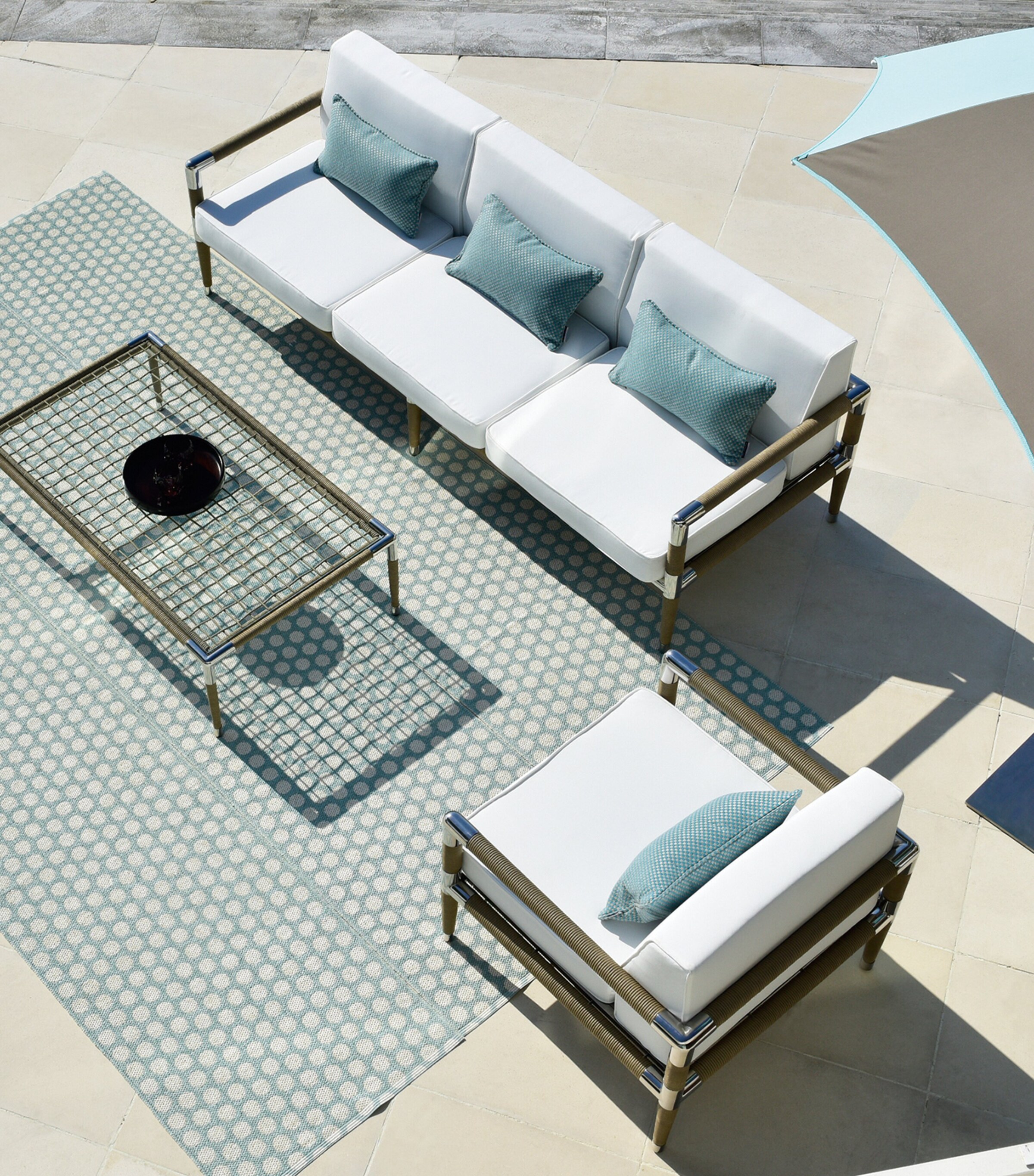 Indian Ocean Marina Outdoor 3-Seater Sofa White Image 4
