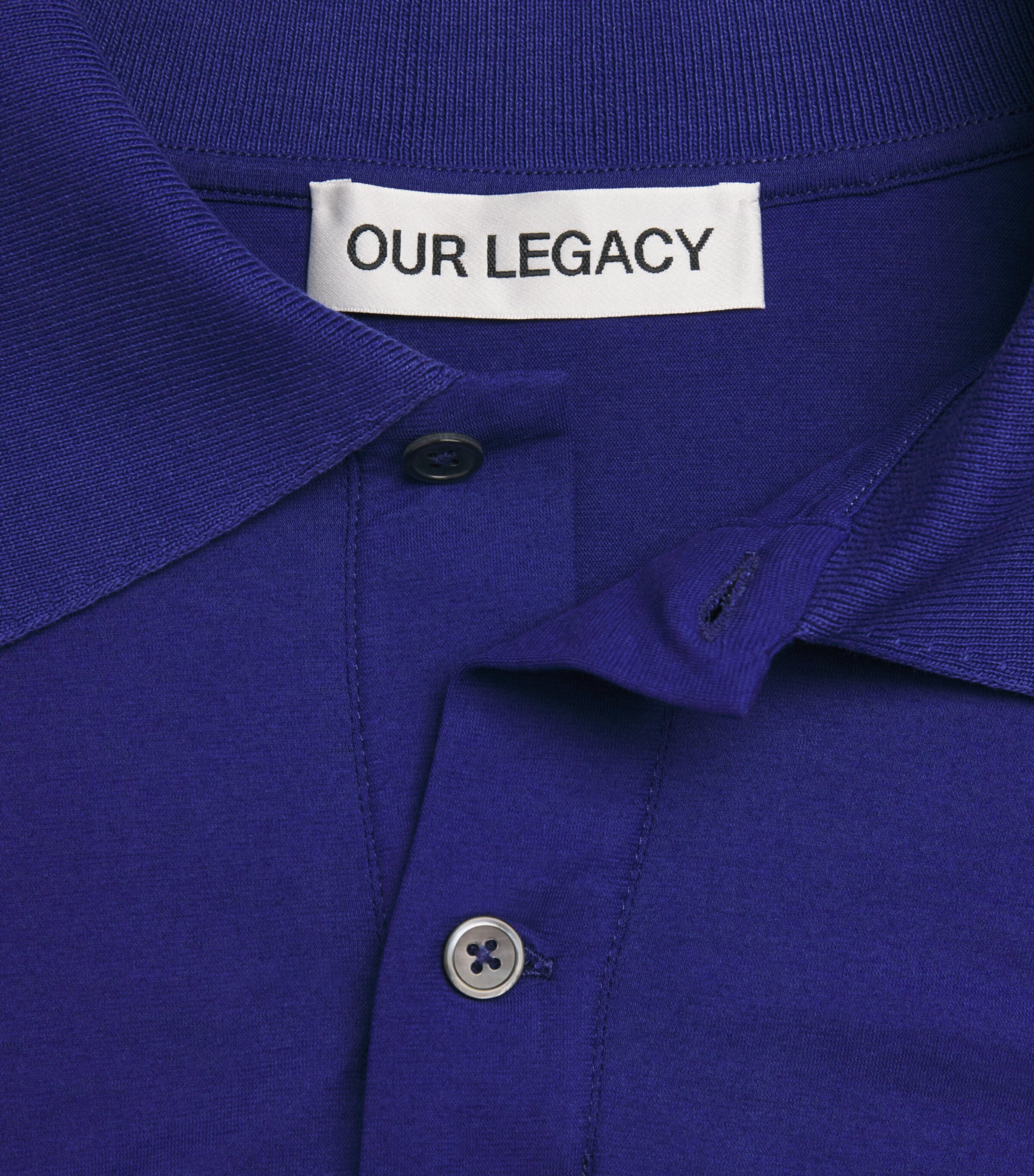 Our Legacy Mens Cotton Polo Shirt Deep Blue Image 6