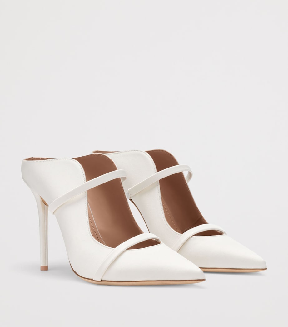 Malone Souliers Satin Maureen Mules 100 Ivory Image 3