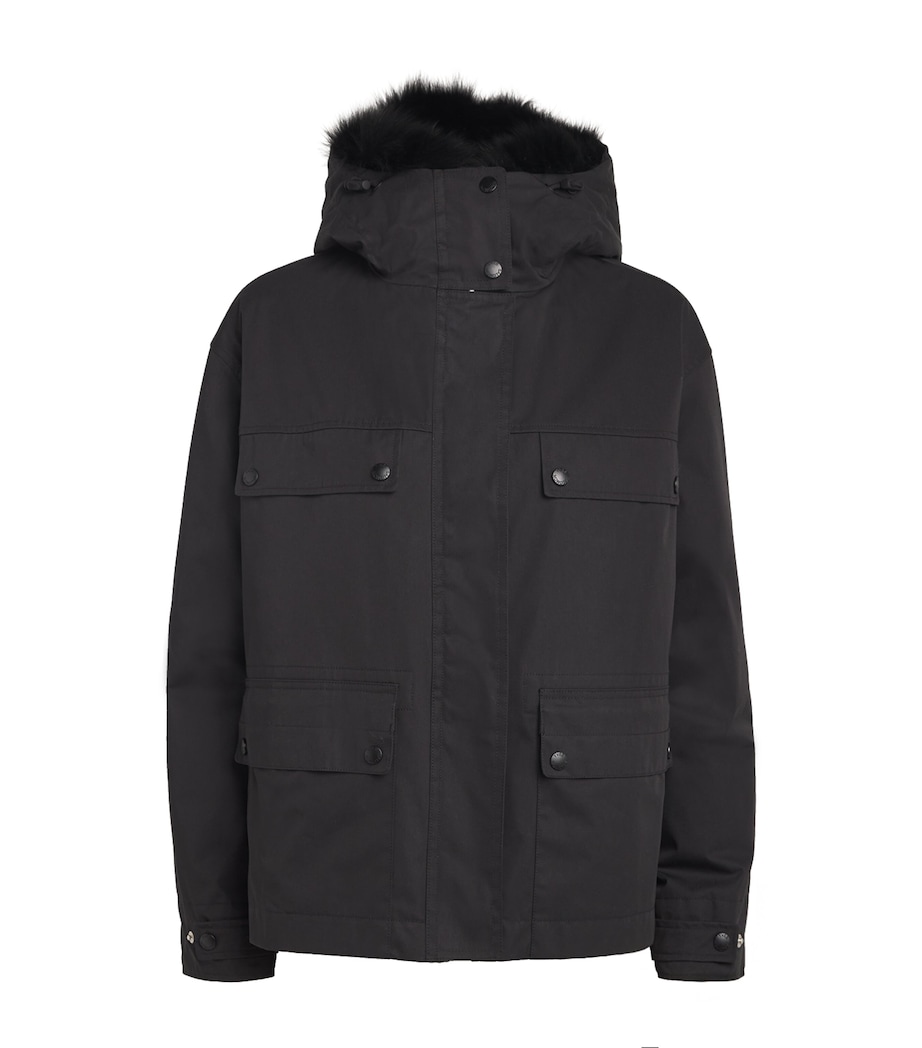 Rabbit Fur-Lined Parka Coat C99 Image 1