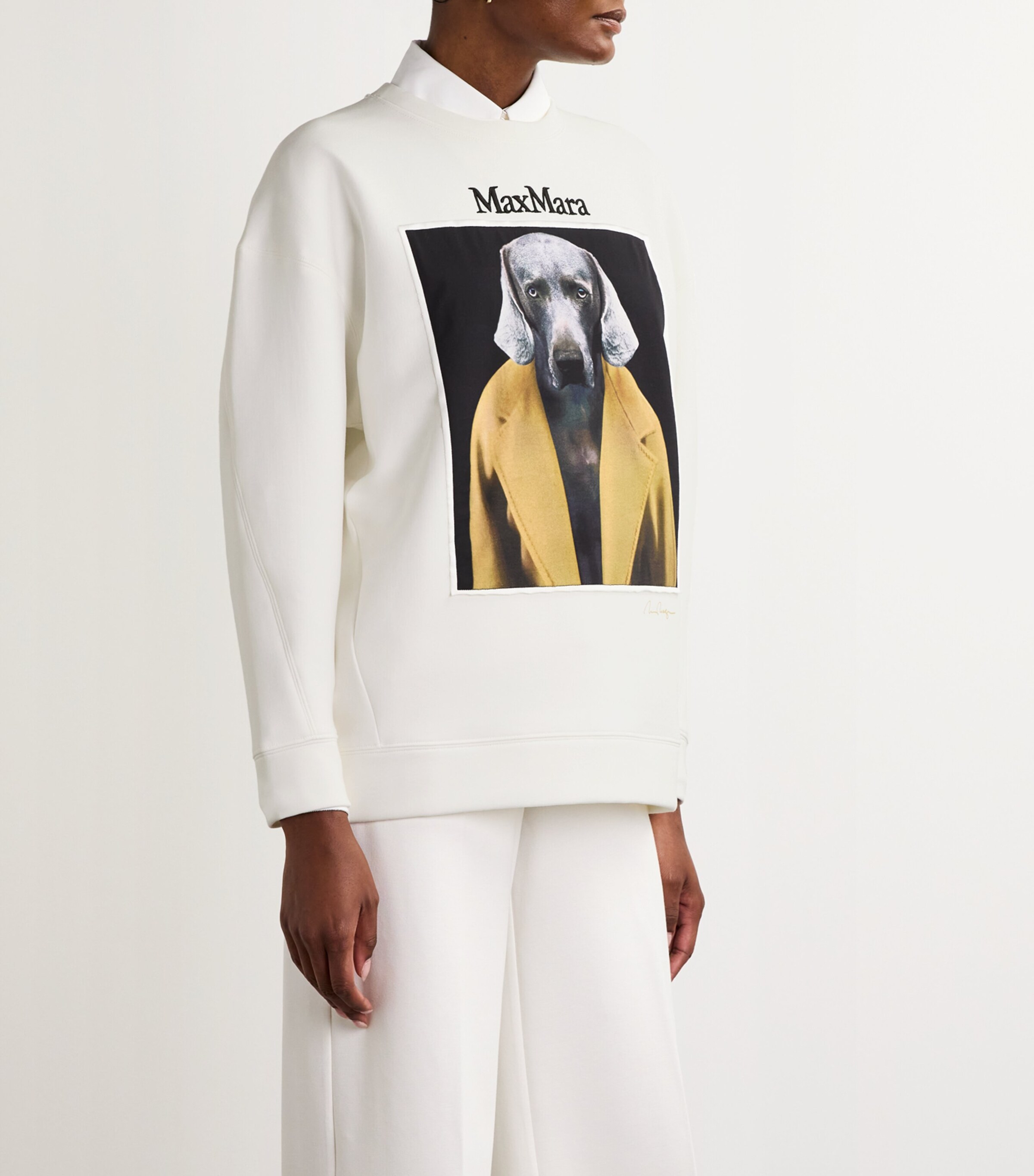 美品　Max Mara × william wegman デザインパーカー Max Mara Wegman graphic-print Cotton Hoodie | Black