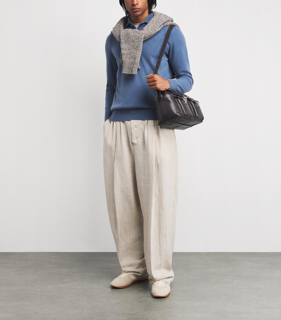 Cashmere Long-Sleeve Polo Shirt 820 Image 2