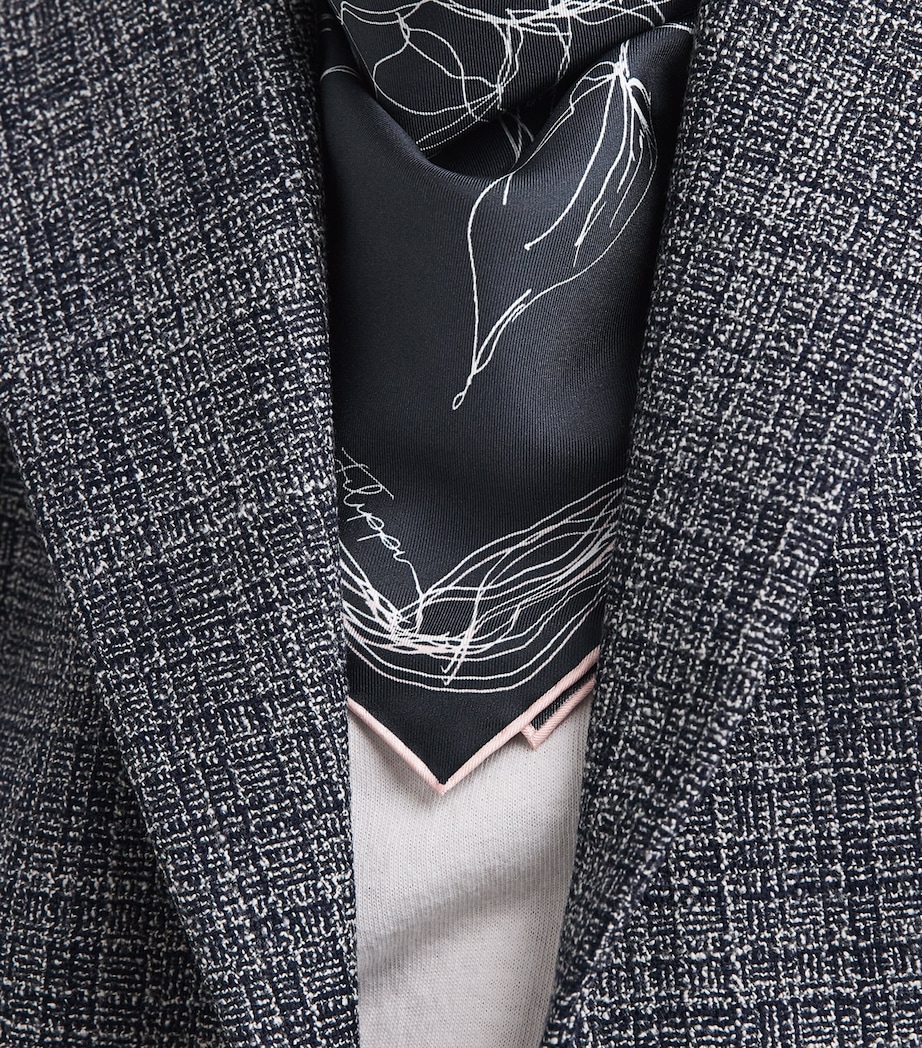 Fabiana Filippi Silk Twill Printed Scarf Blu/bianco/rosa Image 3