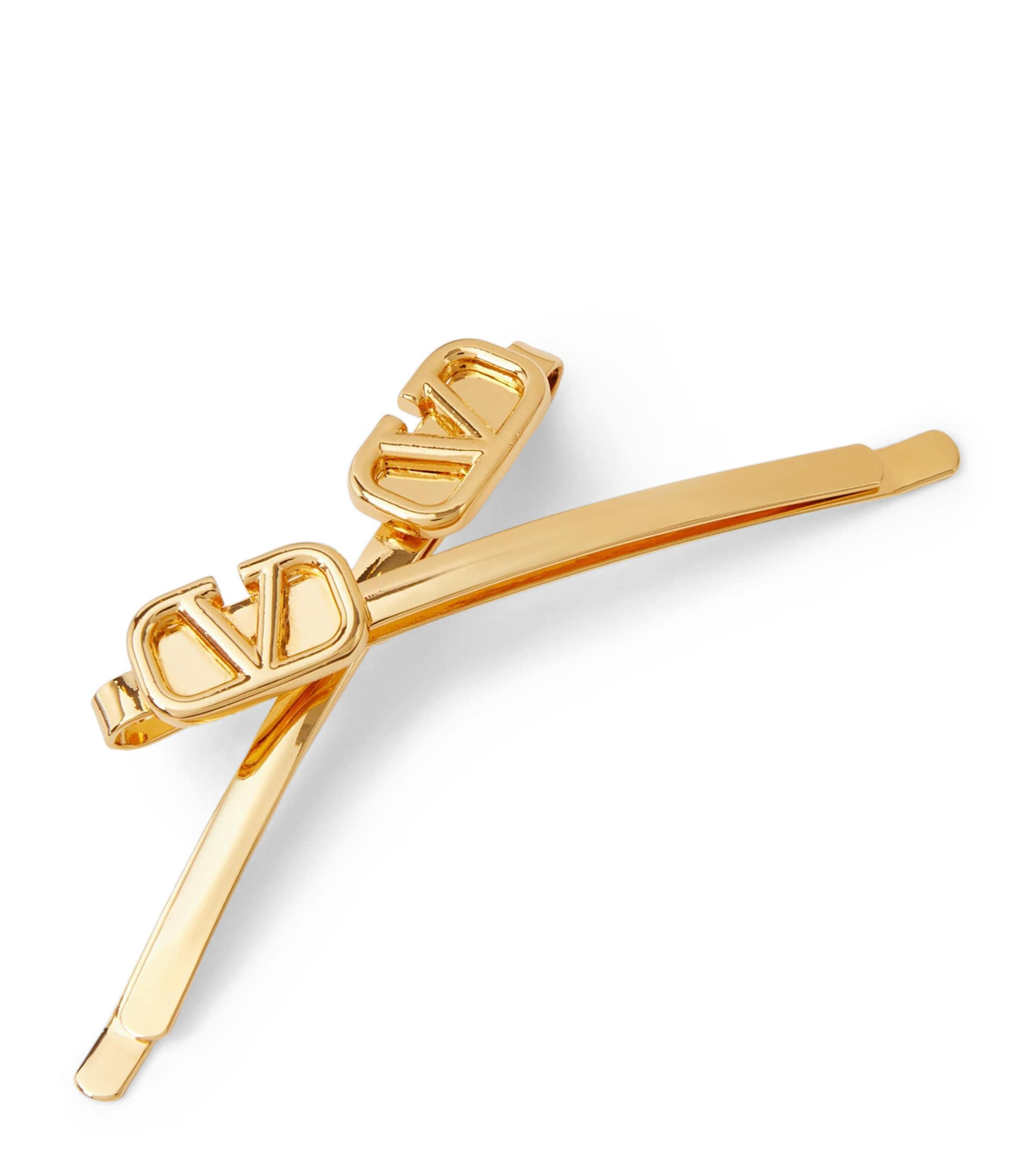Valentino Garavani Vlogo Signature Haarspange Aus Metall Frau Gold Uni In Gold