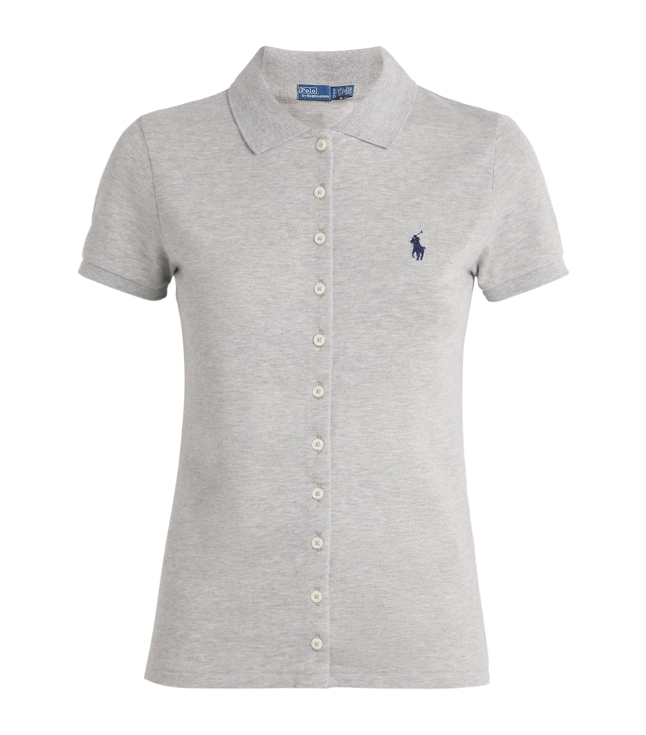Stretch-Cotton Piqué Polo Shirt ANDOVER HEATHER Image 1