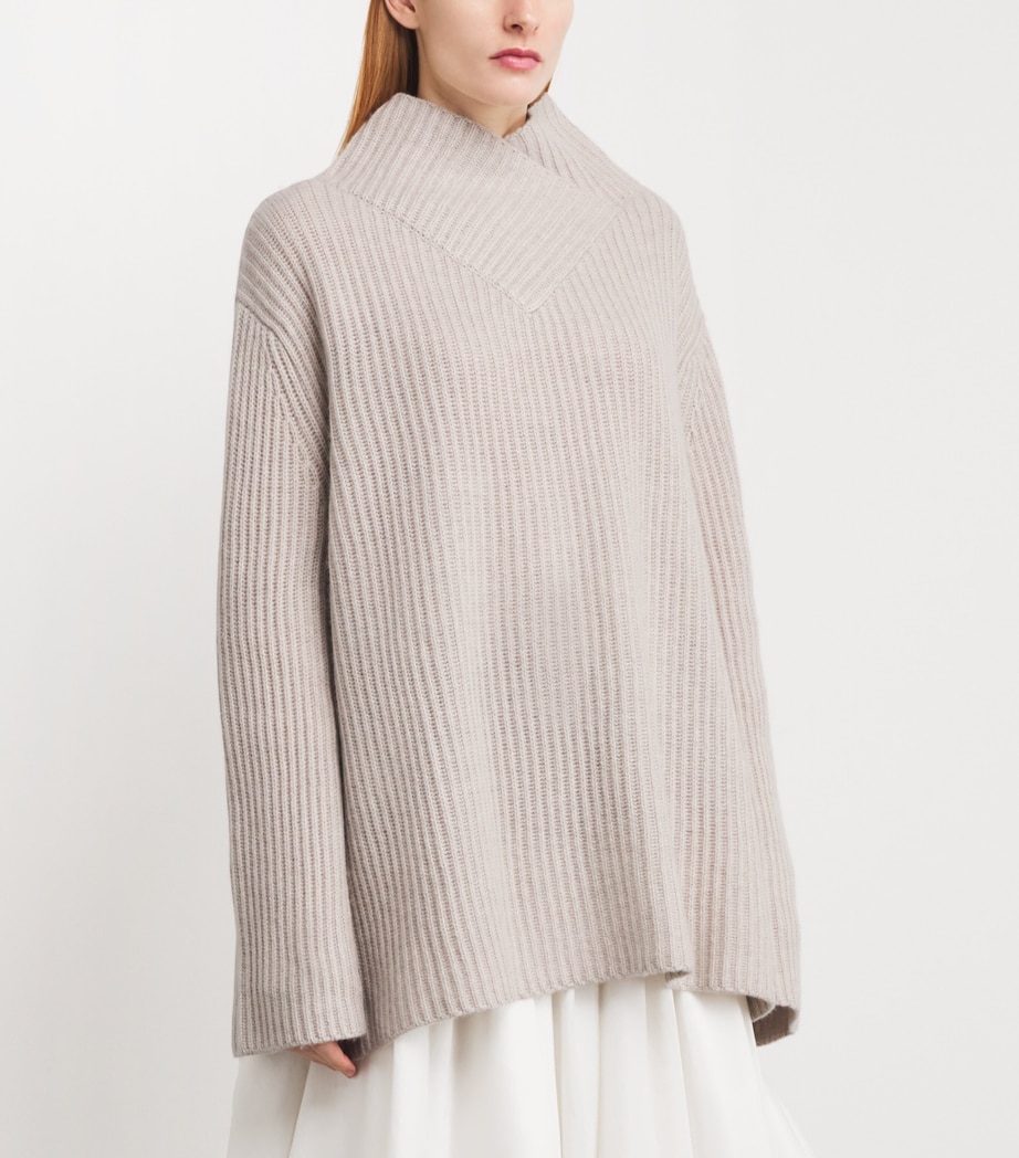 Le Kasha Womens Organic Cashmere Lisboa Sweater Light Beige Image 3