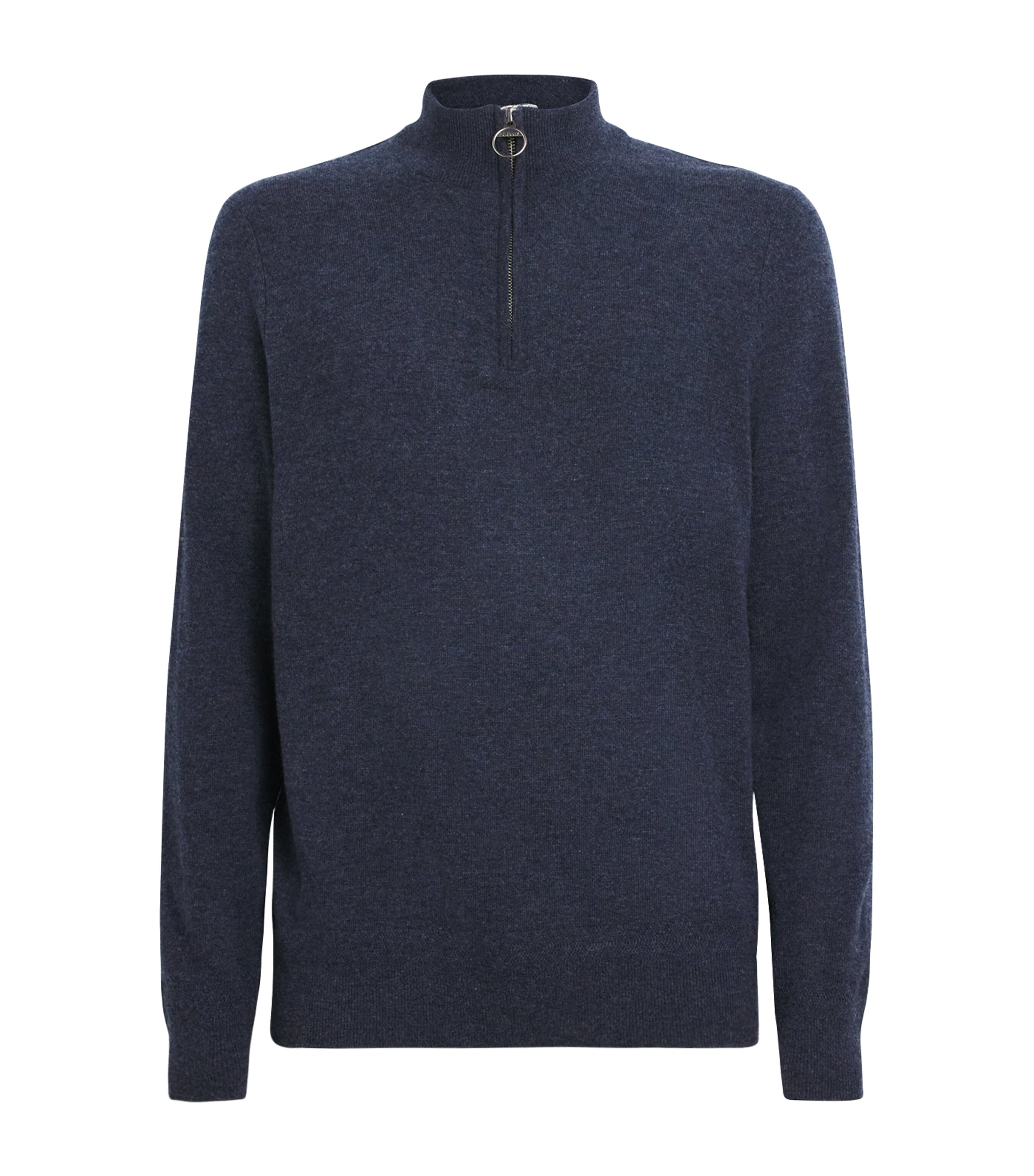 Barbour Wool-cashmere Waterbury Quarter-zip Sweater In Blue