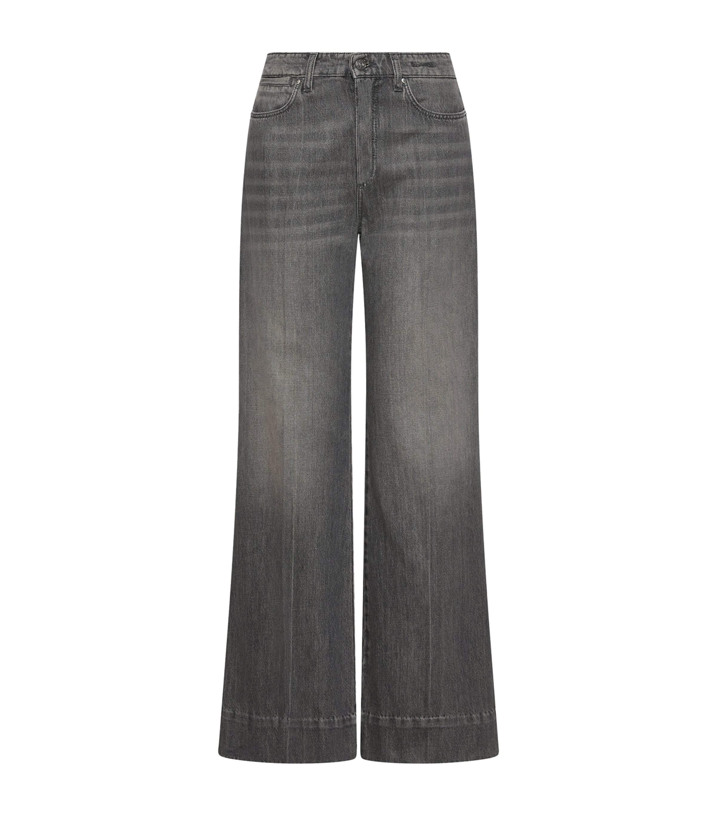 Marella Womens Mid-Rise Wide-Leg Trousers Grey Image 1