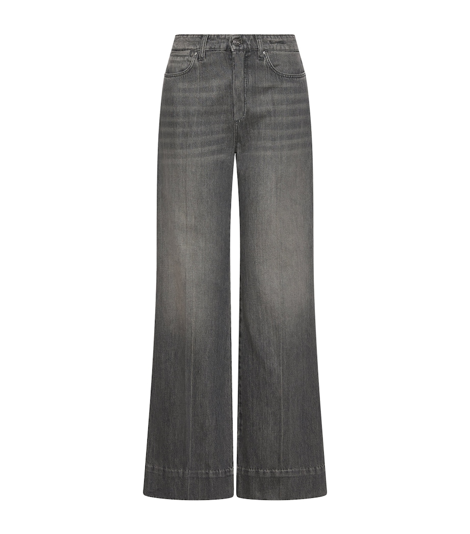 Marella Womens Mid-Rise Wide-Leg Trousers Grey Image 1