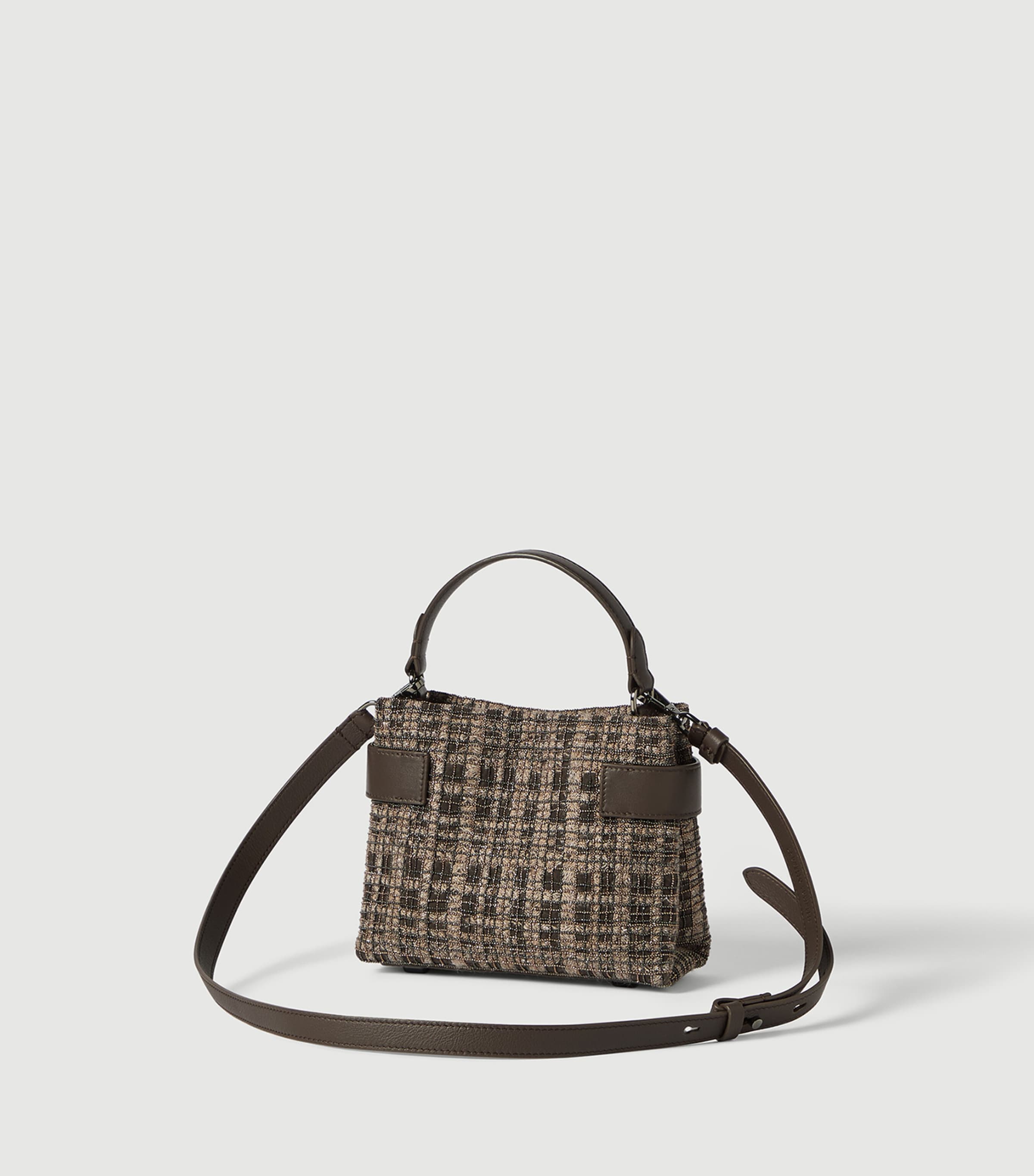 Brunello Cucinelli Small Tweed Essence Cross-Body Bag Image 3