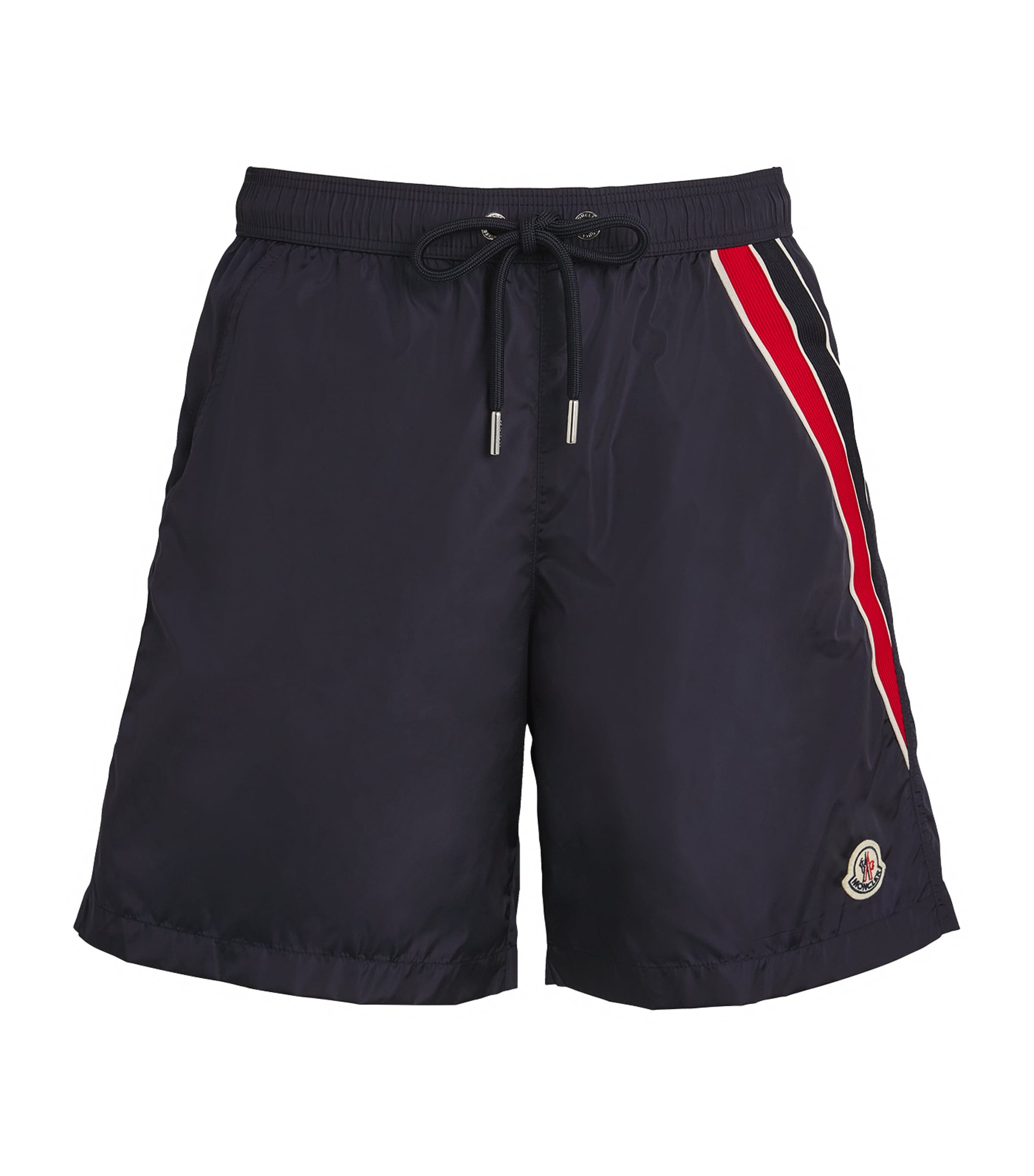 Shop Moncler Tricolour Swim Shorts In Blue