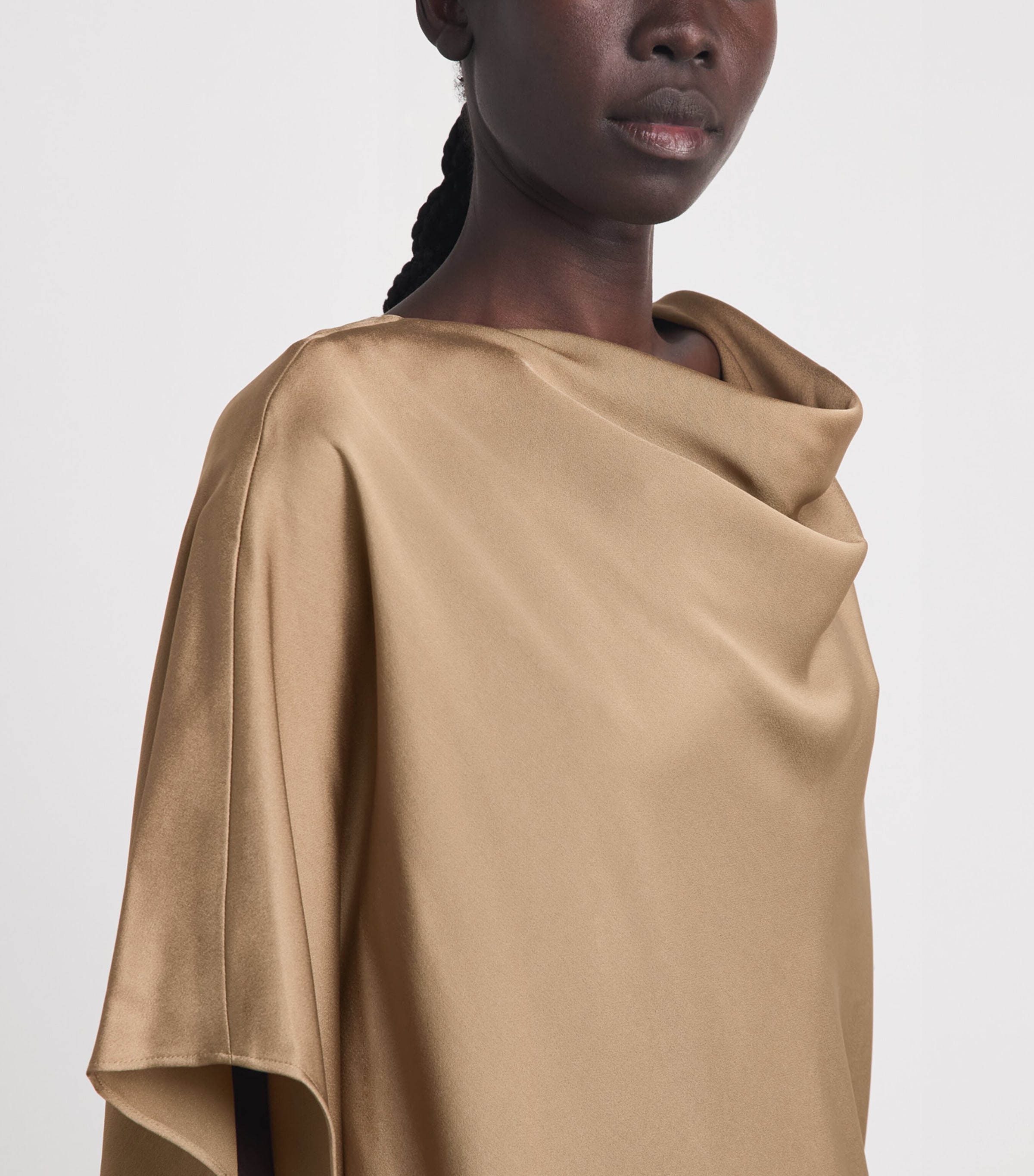 Simkhai Womens Satin Sadie Midi Dress Ochre Image 3