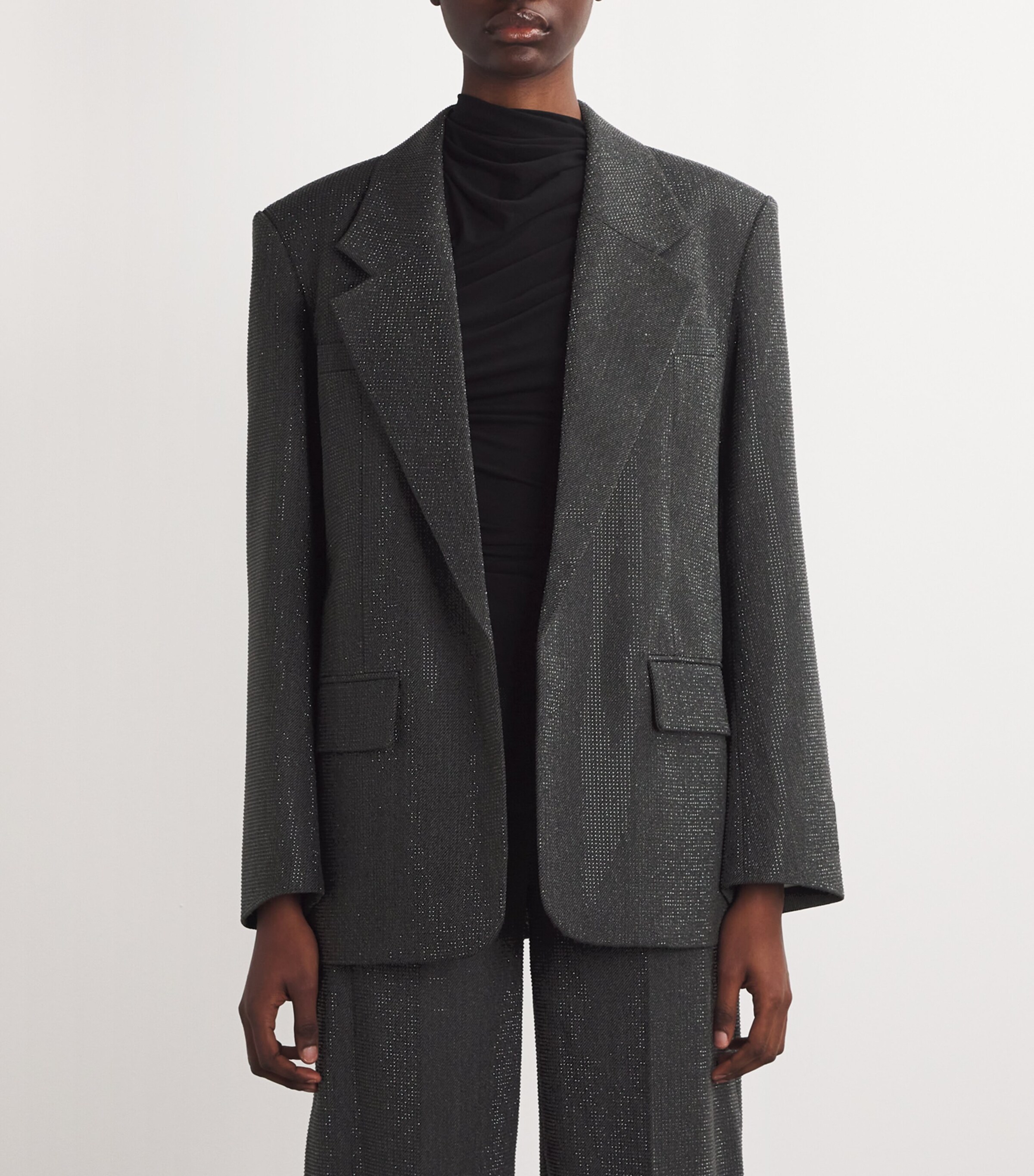 Alexander Wang Wool Crystal-Embellished Hotfix Blazer