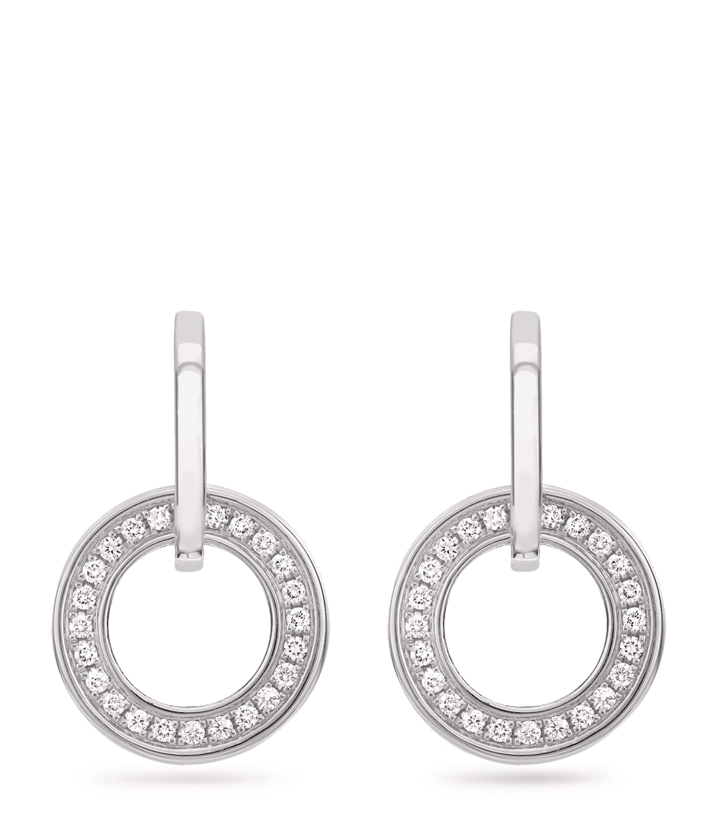 Boodles White Gold And Diamond Classic Roulette Earrings In Metallic