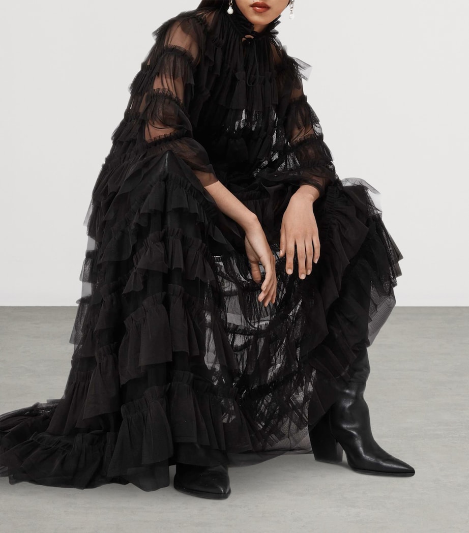 Aude Ruffle Maxi Skirt BLACK Image 7