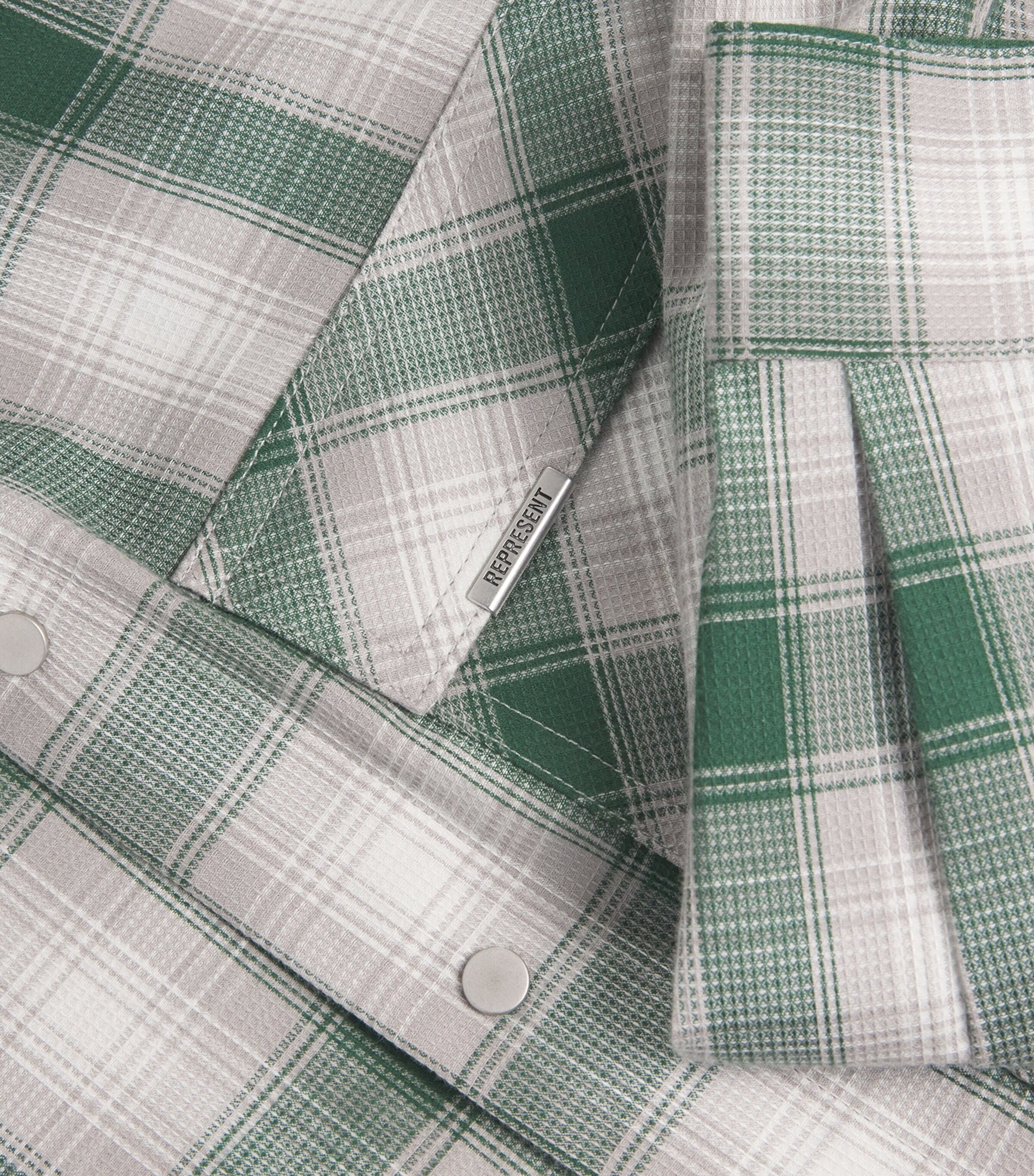 Cotton Check Flannel Shirt DARK GREEN Image 5