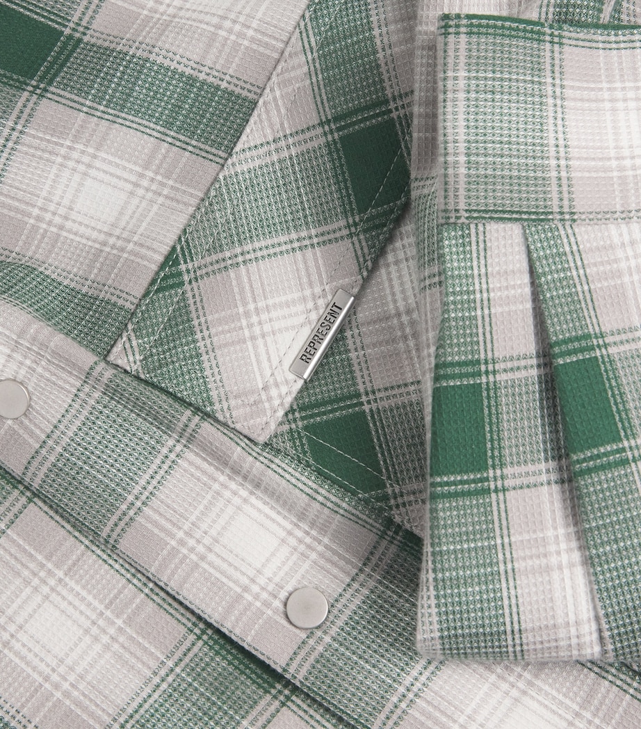 Cotton Check Flannel Shirt DARK GREEN Image 5