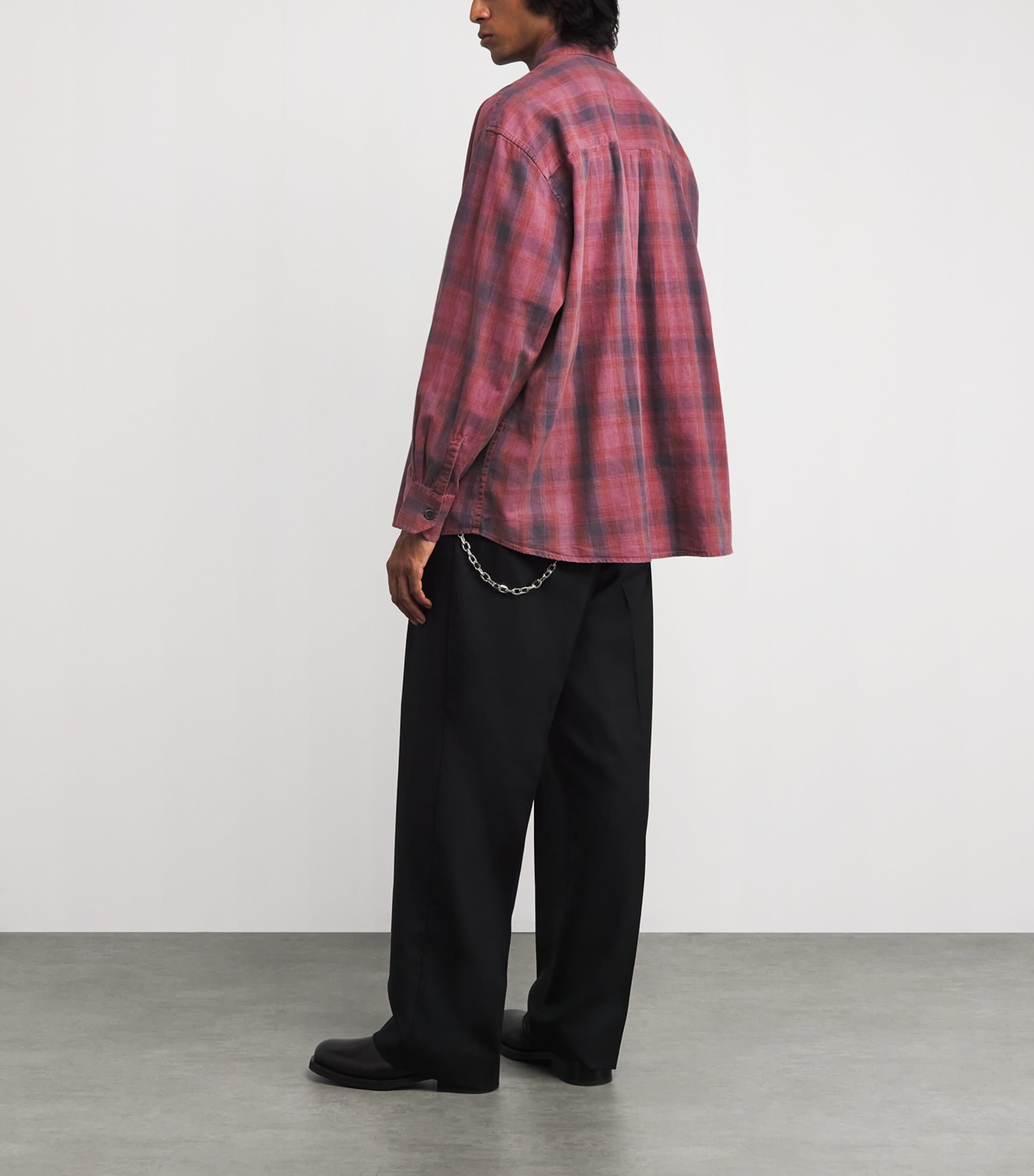 Our Legacy Grey Cotton Check Borrowed Shirt | Harrods UK