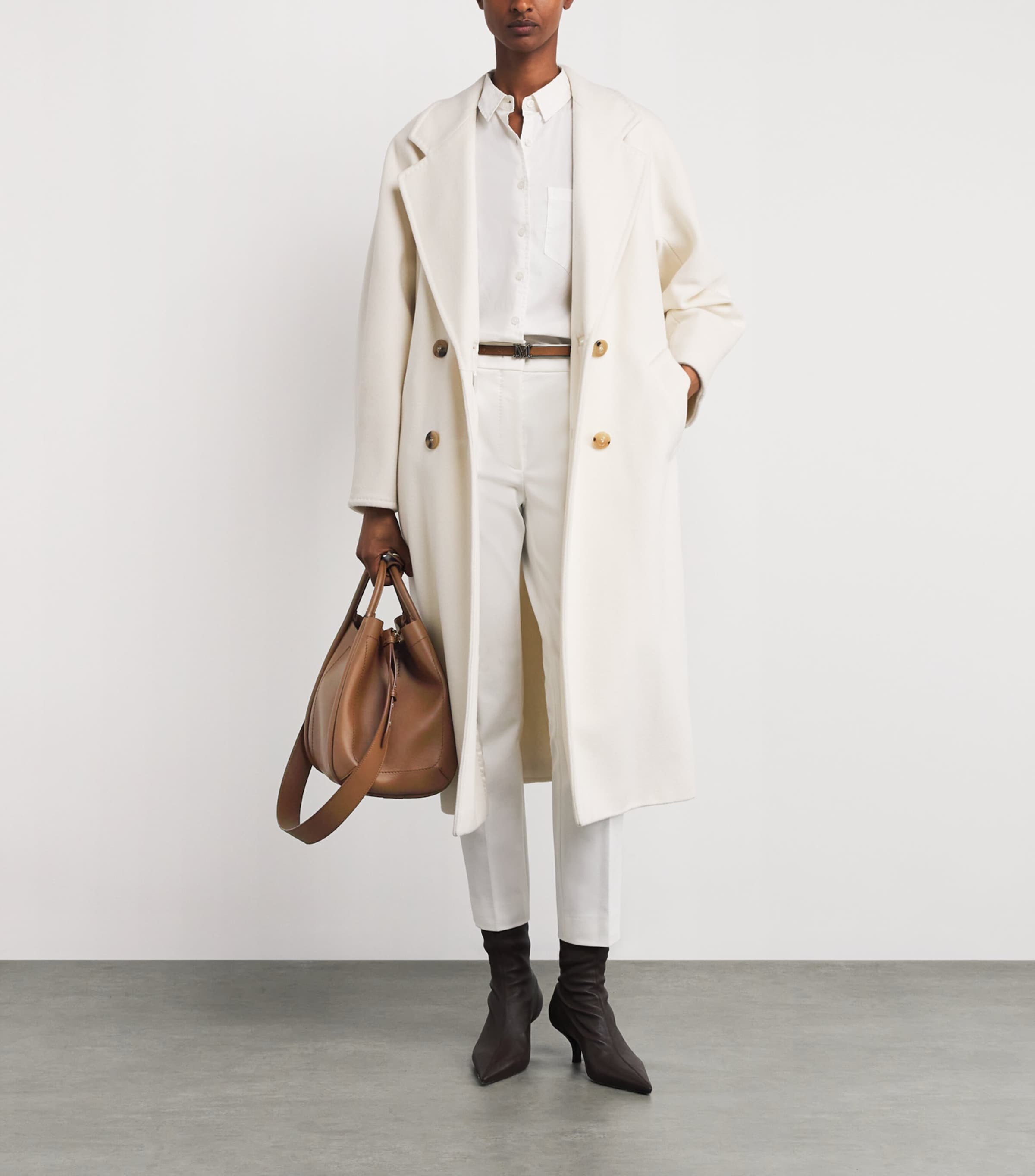 Leather Monogram Belt AMBER BROWN Image 3