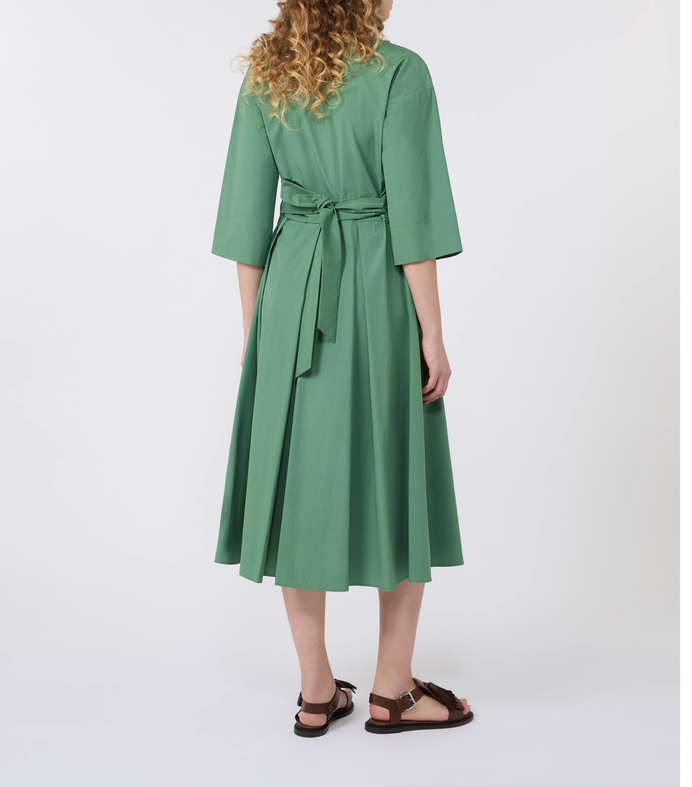 Weekend Max Mara Green Cotton Midi Shirt Dress | Harrods US