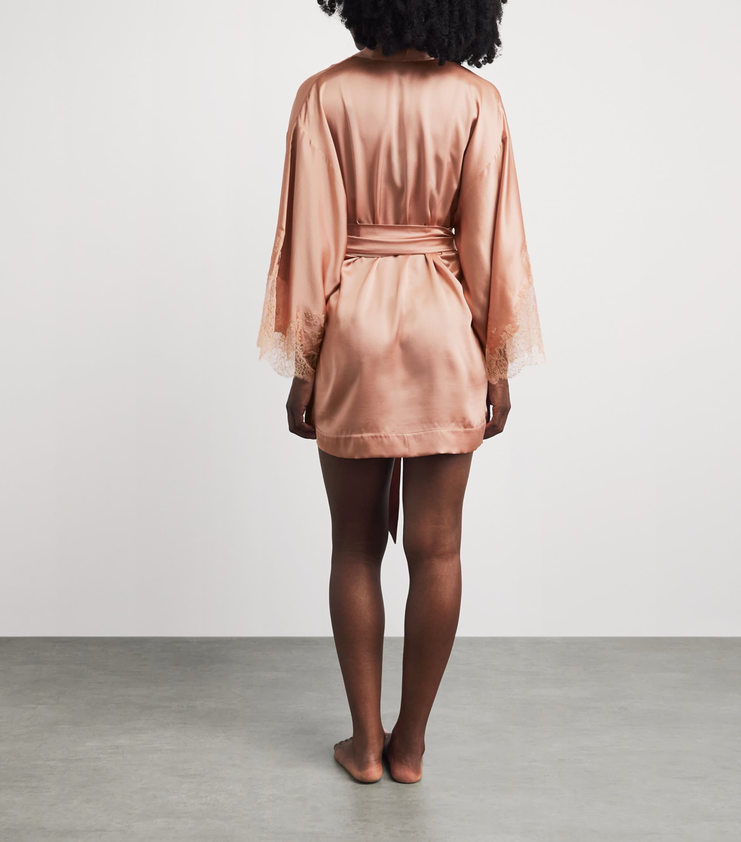 Carine Gilson Womens Short Silk Cérès Robe Beige Vision Image 4