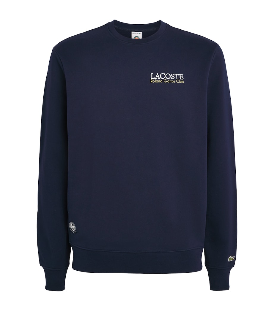 Lacoste Mens x Roland-Garros Cotton Logo Sweatshirt Navy Blue Image 1
