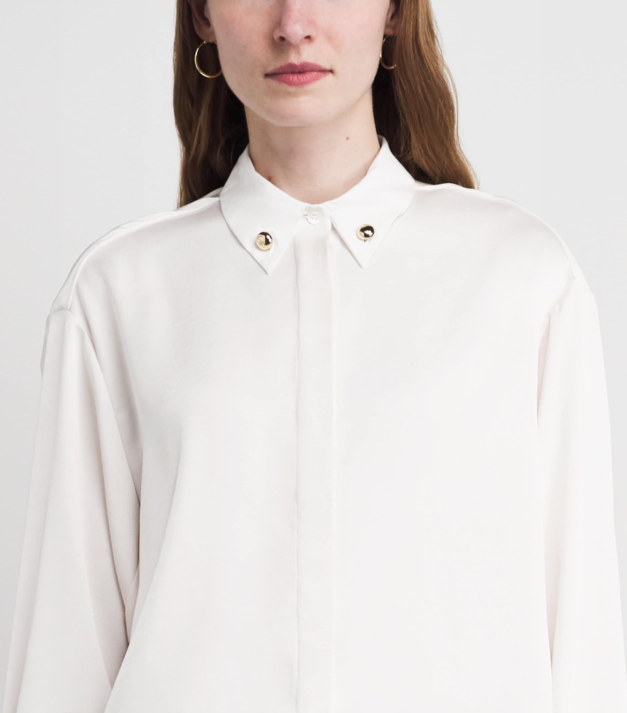 Claudie Pierlot Womens Accent Collar Shirt Dual Color Image 3