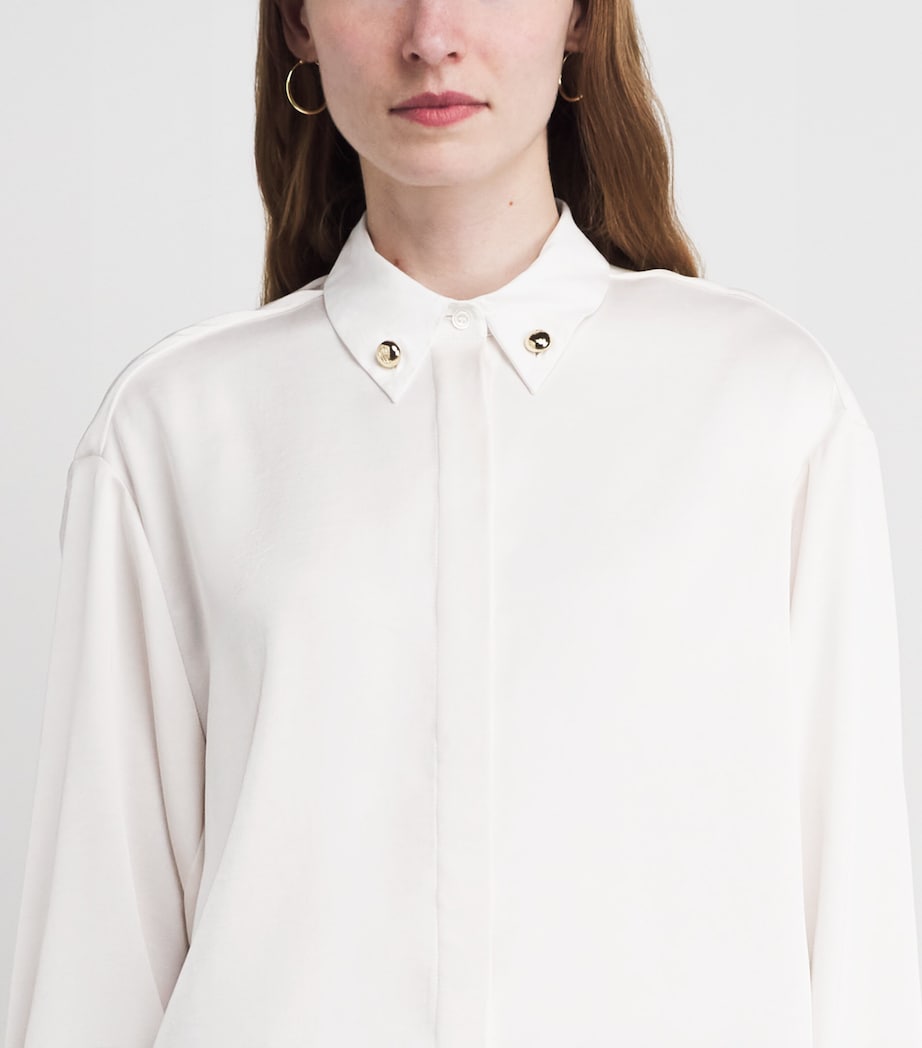 Claudie Pierlot Womens Accent Collar Shirt Dual Color Image 3