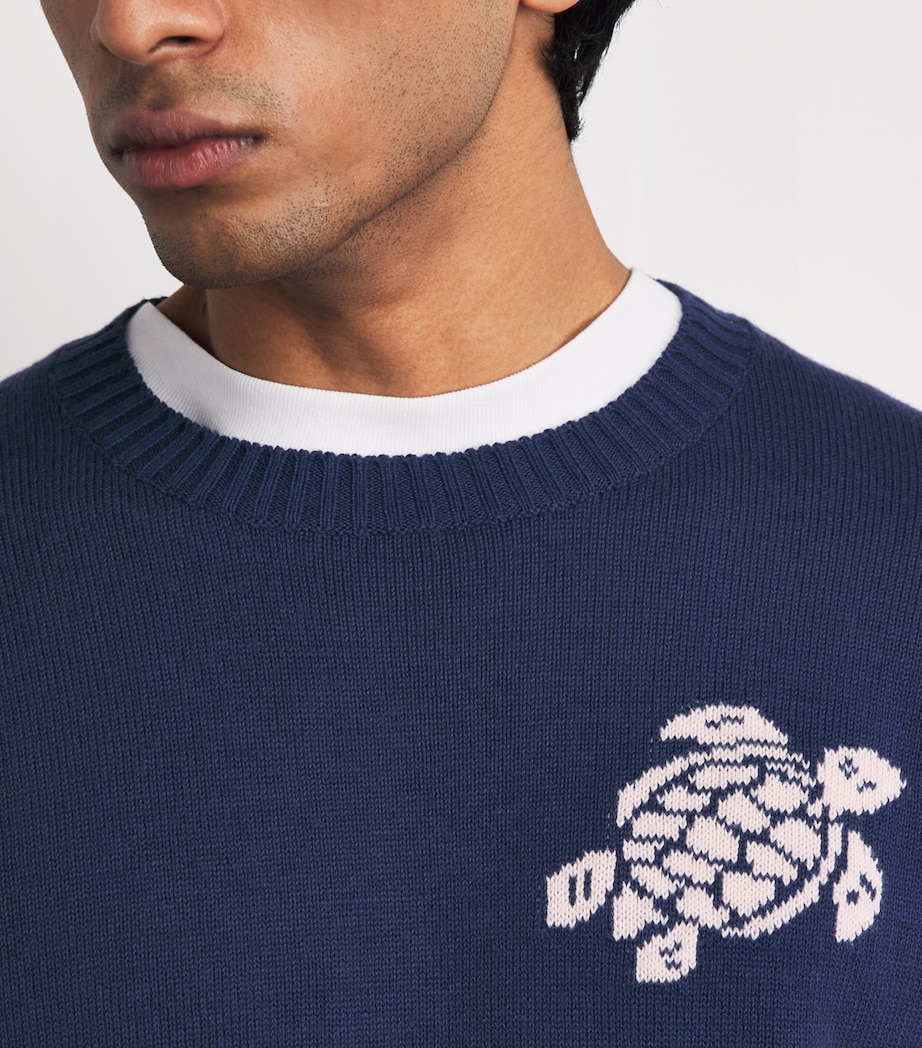 Vilebrequin Mens Cotton-Cashmere Turtle Rayol Sweater Encre Image 3