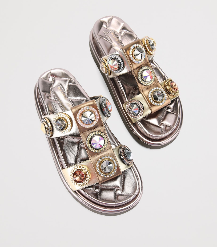 Leather Orson Crystal Sandals GOLD COMB Image 4