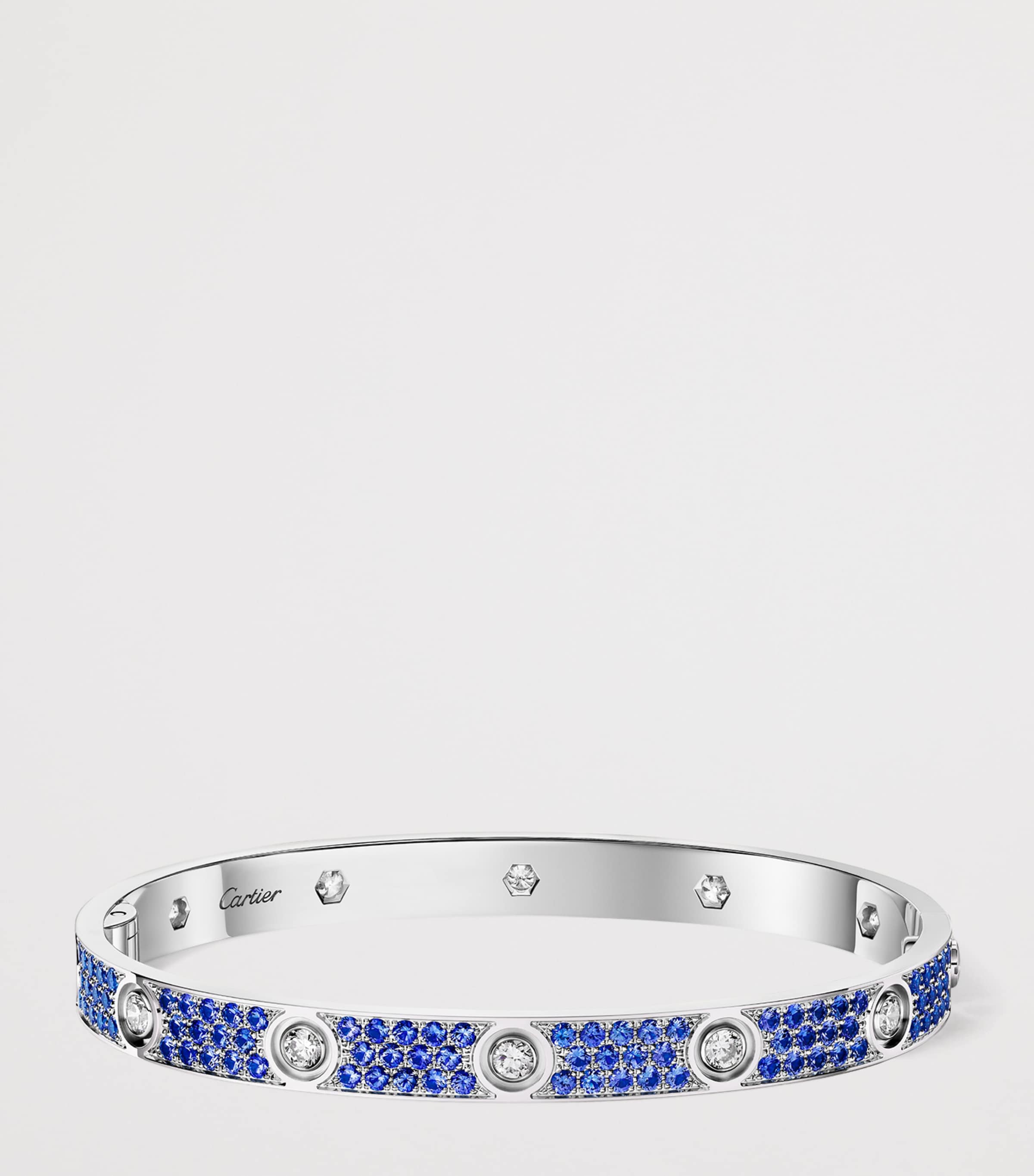 Cartier White Gold, Diamond and Sapphire Classic LOVE Bracelet White Gold Image 5