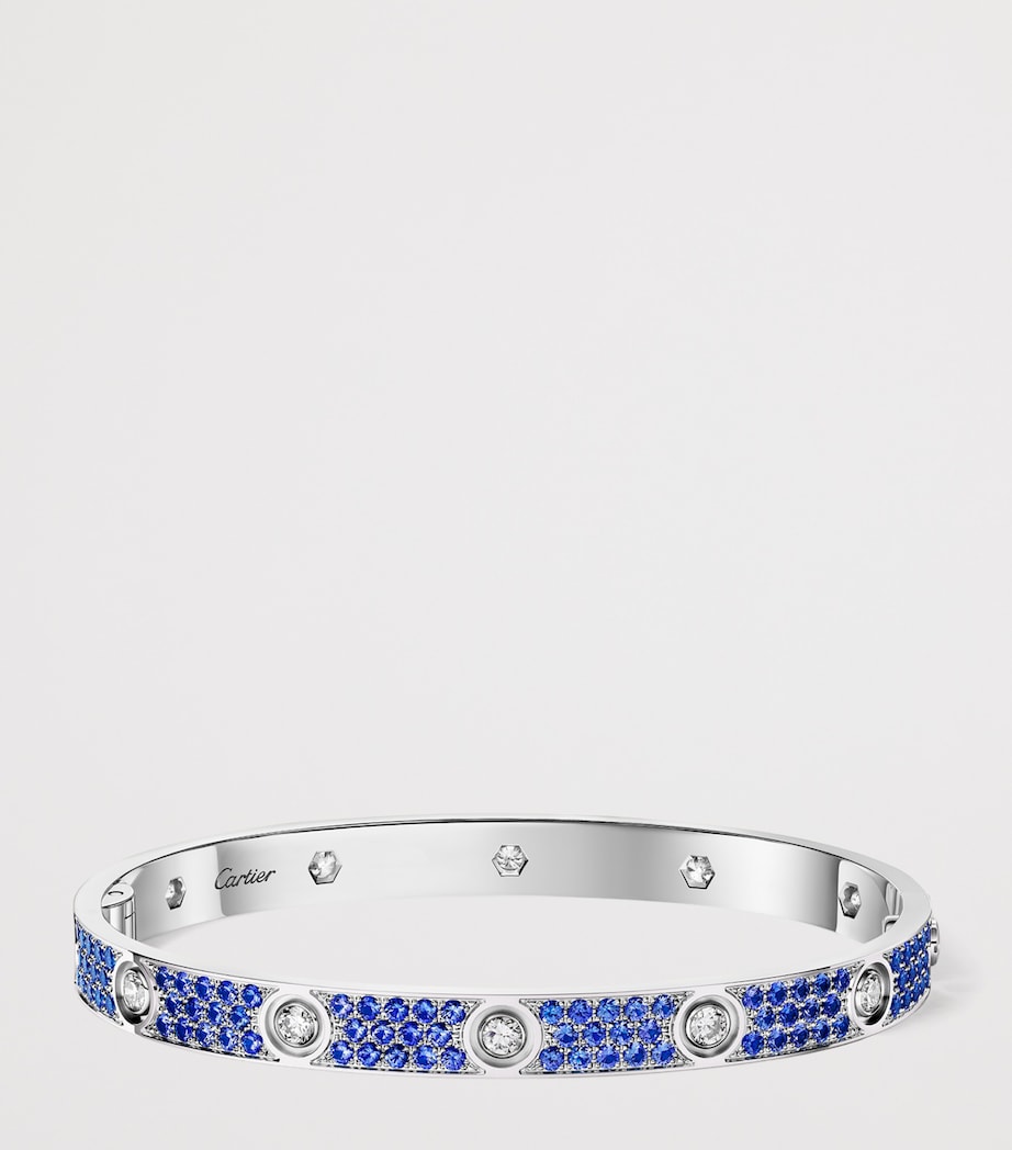 Cartier White Gold, Diamond and Sapphire Classic LOVE Bracelet White Gold Image 5