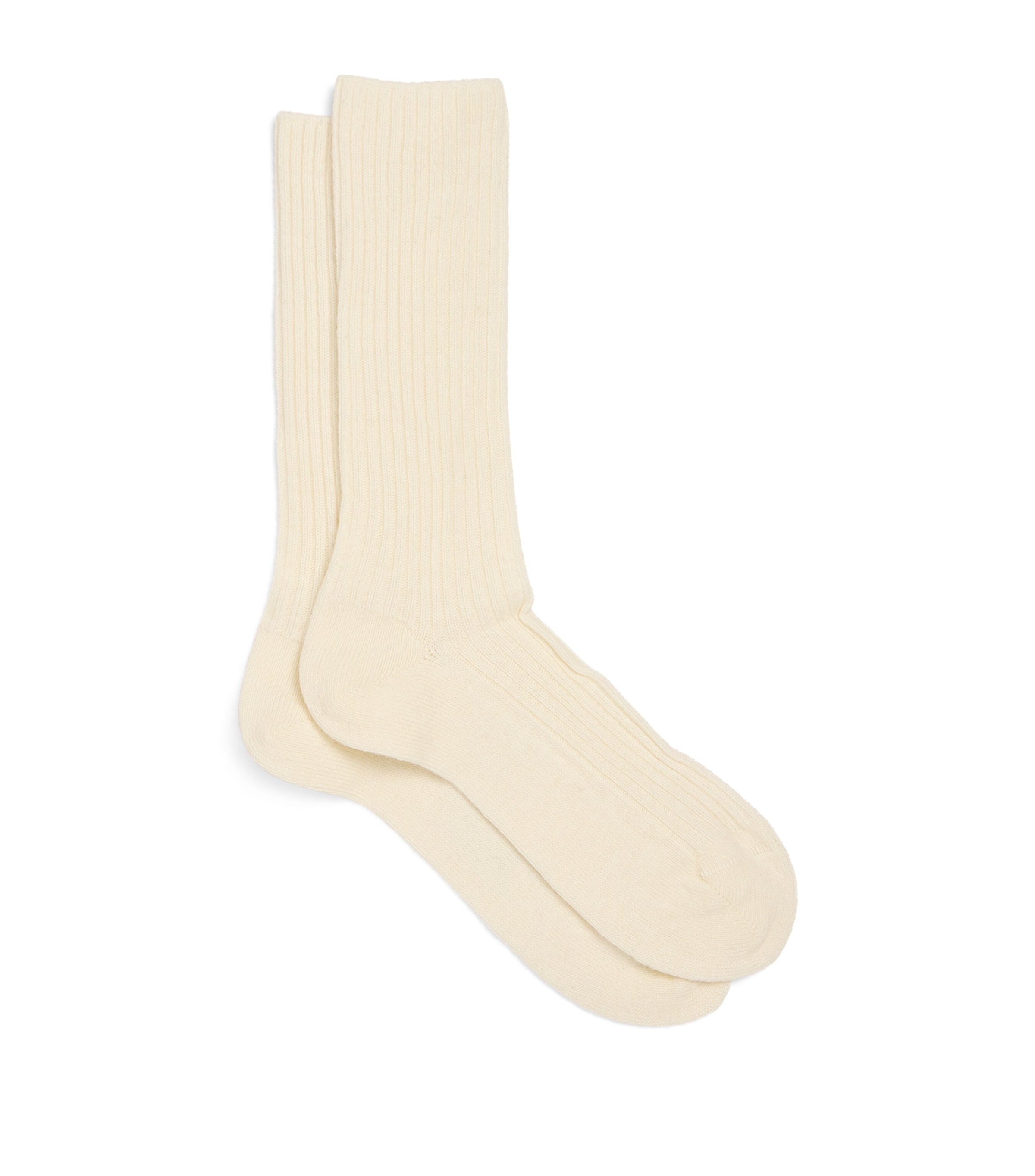 Falke Wool-cashmere-blend Cosy Boot Socks In White