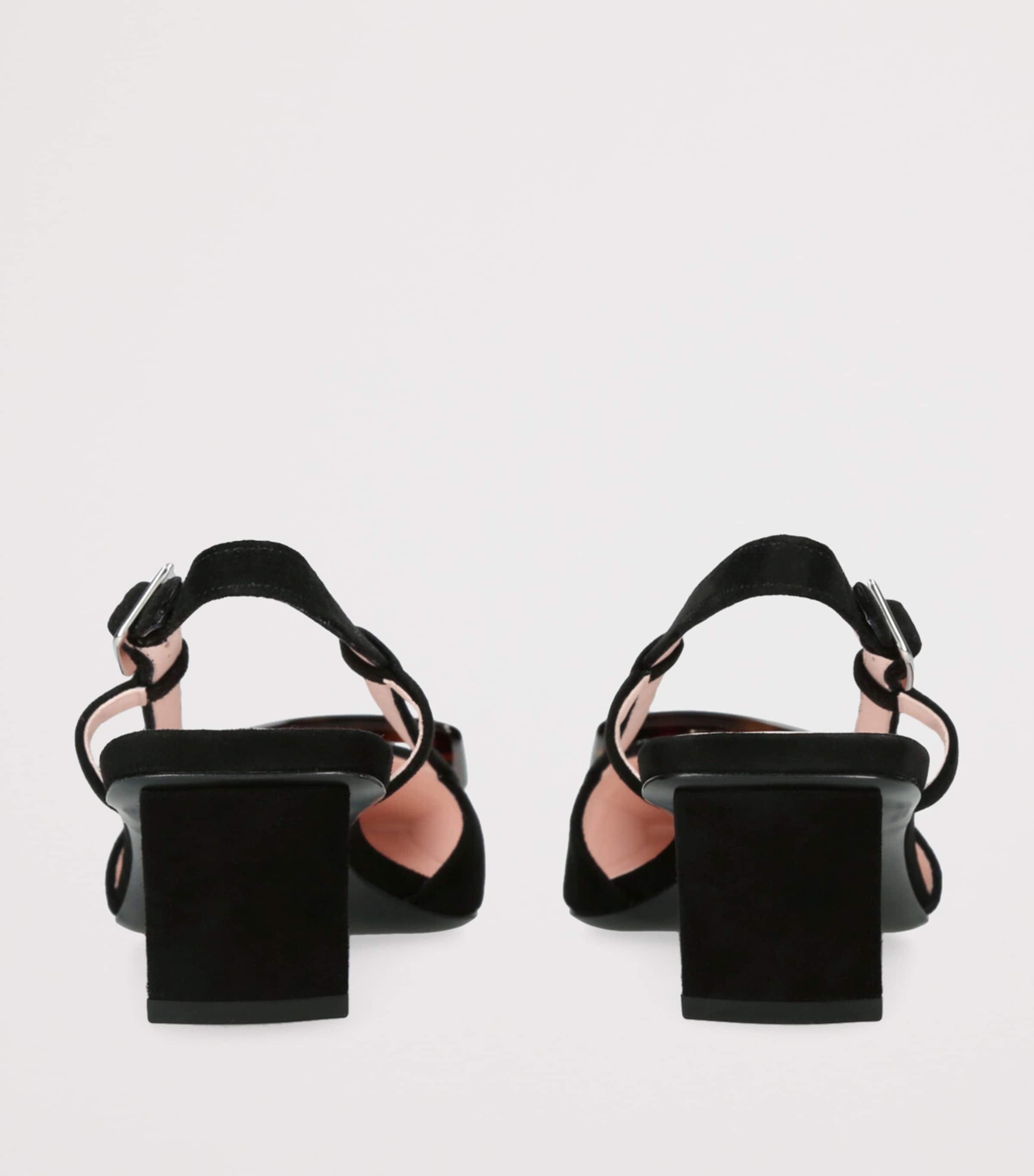 Suede Belle Vivier Slingback Pumps 45 BLACK Image 2