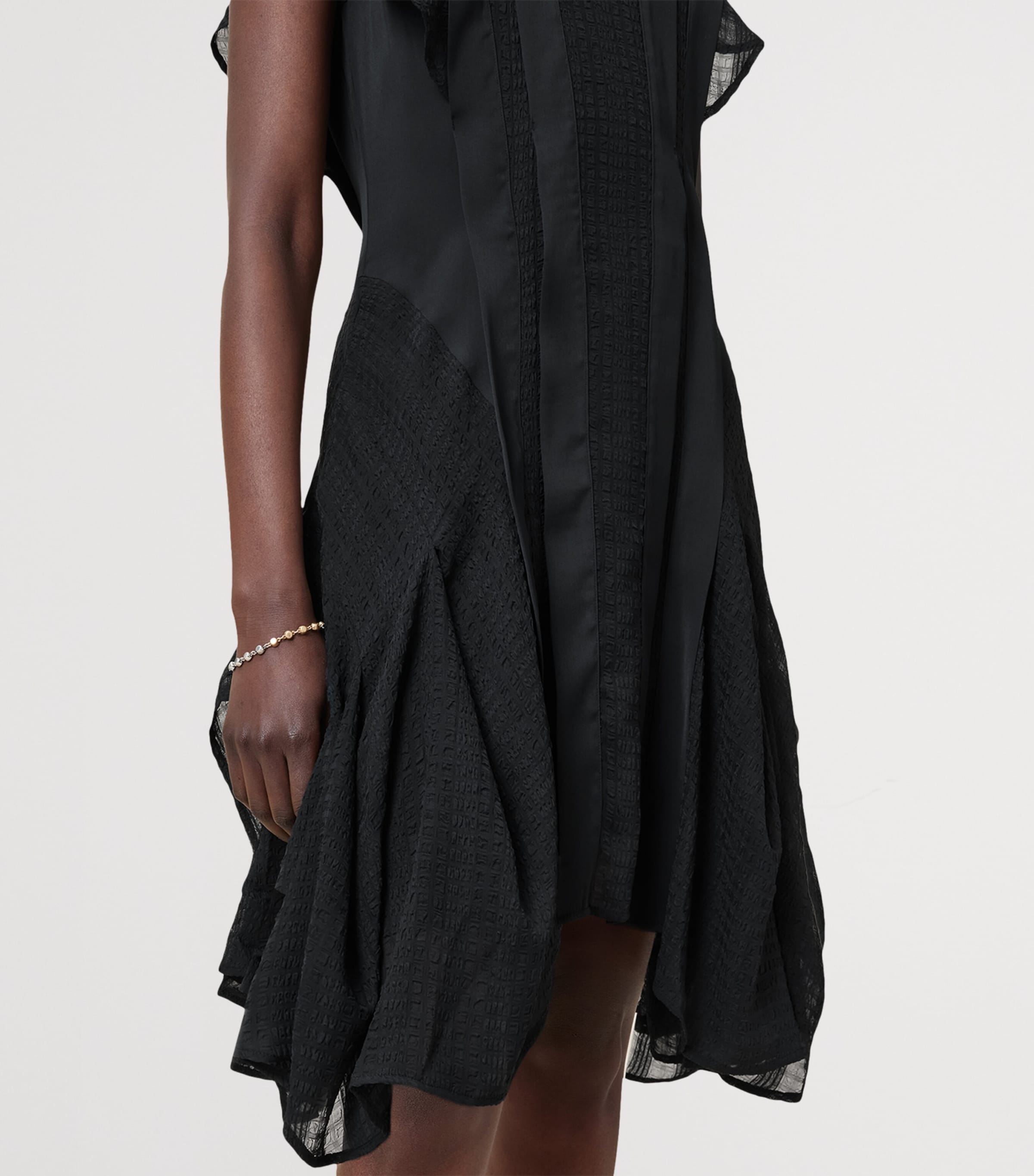 Asymmetric Fleur Dress BLACK Image 6